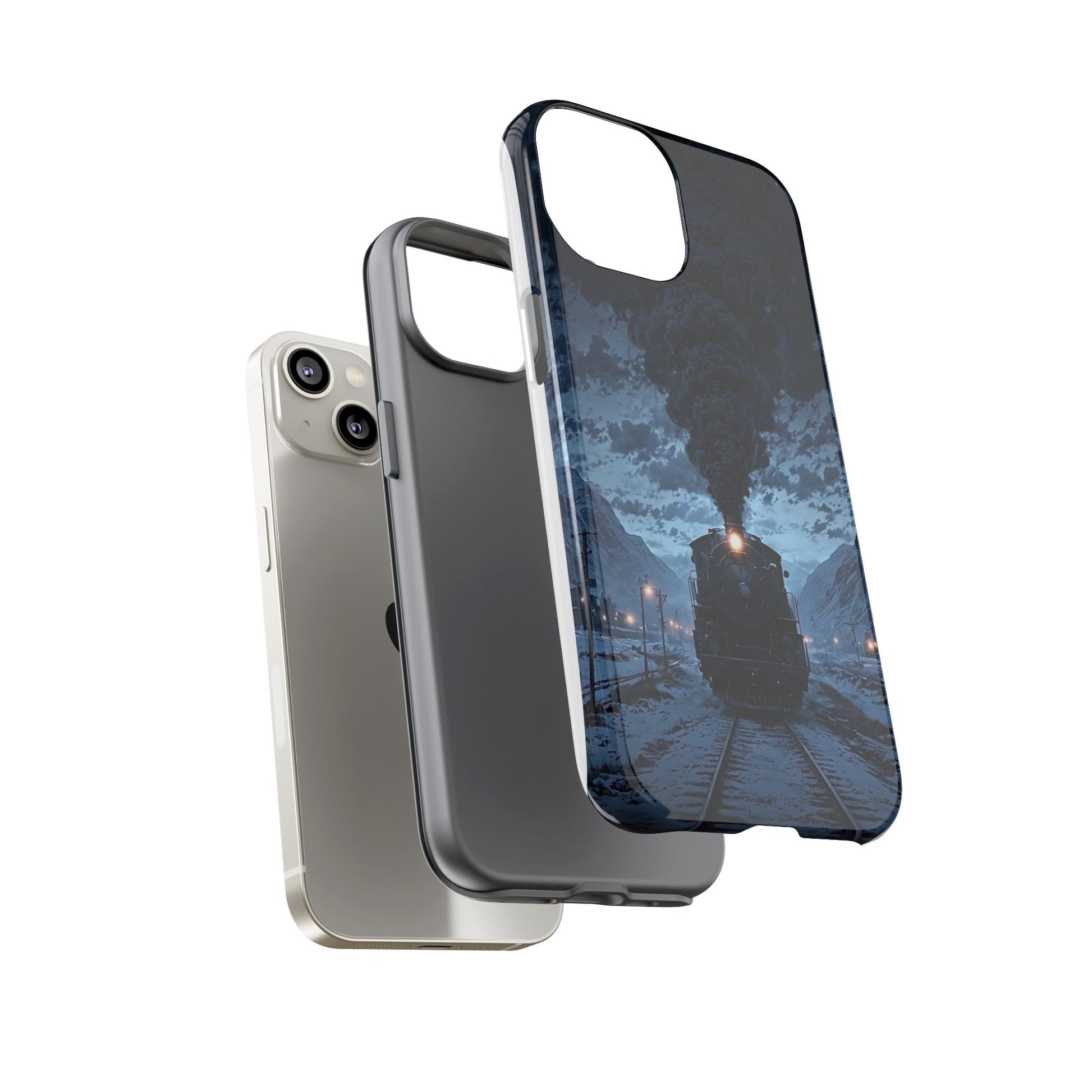 Steam Engine Train Themed Tough Cases for iPhones, Samsung, and Pixel