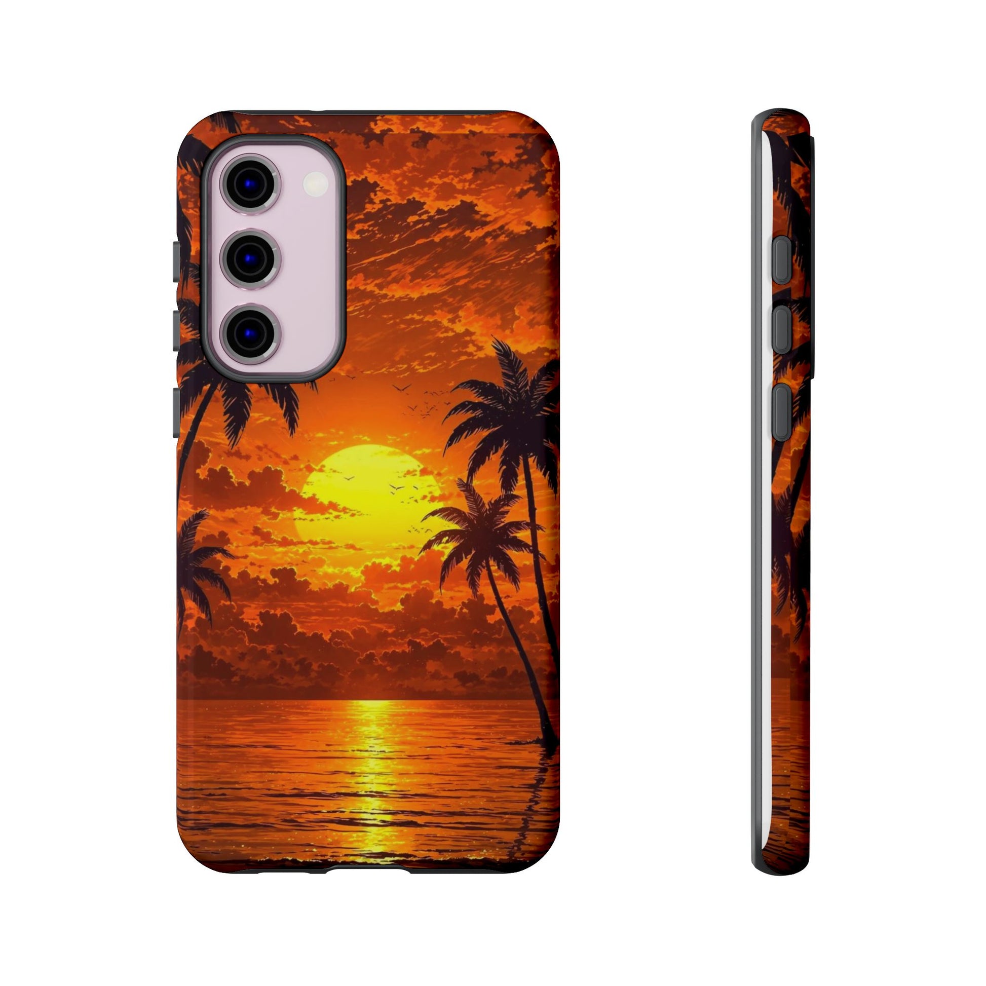 Beautiful Beach Sunset Tough Cases for iPhones, Samsung, and Pixel
