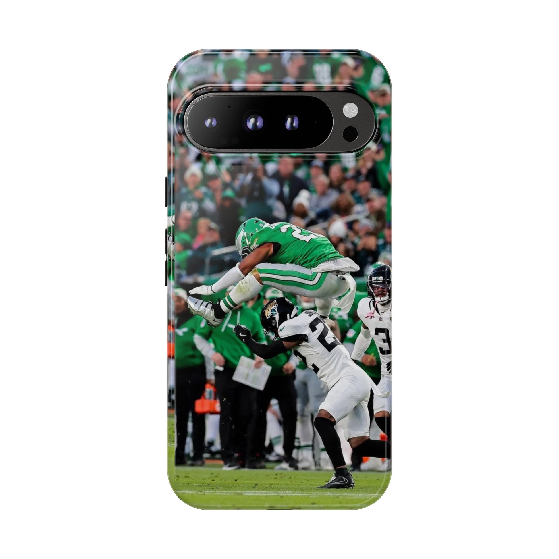 Saquon Barkley The Huddle Eagles Football Tough Cases for iPhones, Samsung, and Pixel