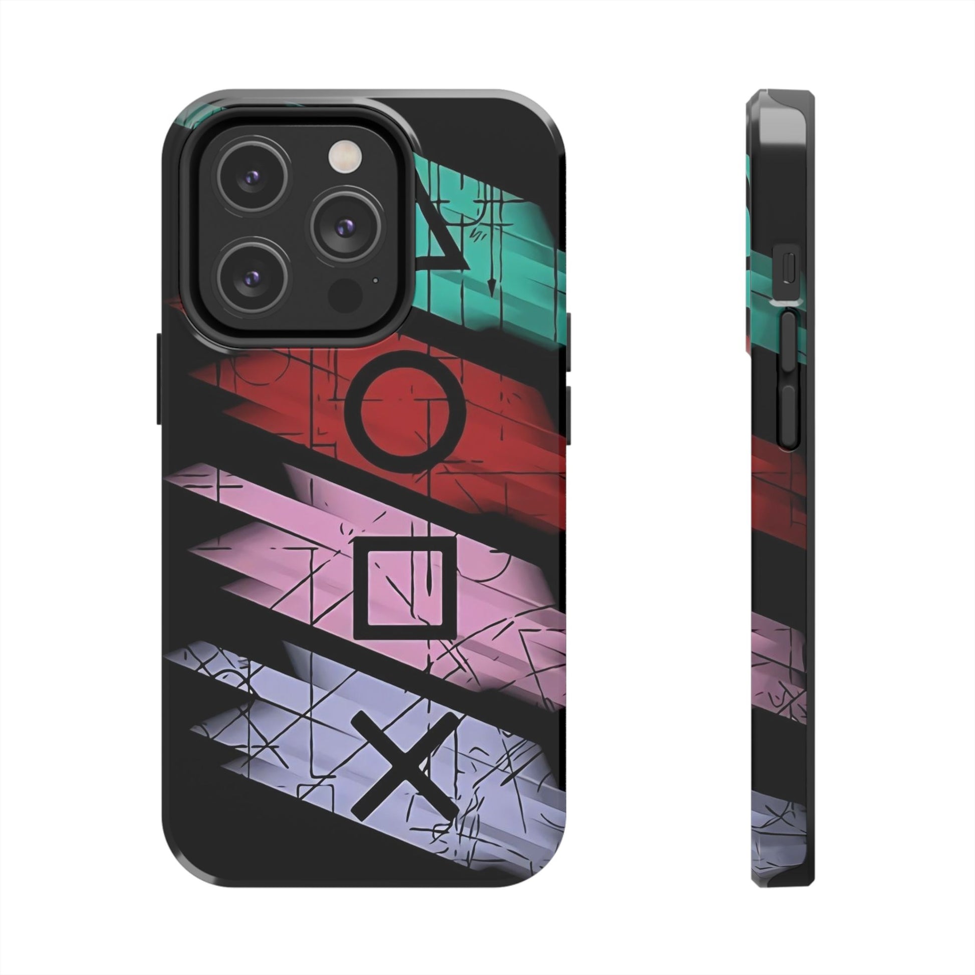 Shapes Gamer Theme Phone Cases for Iphones & Samsung Phones
