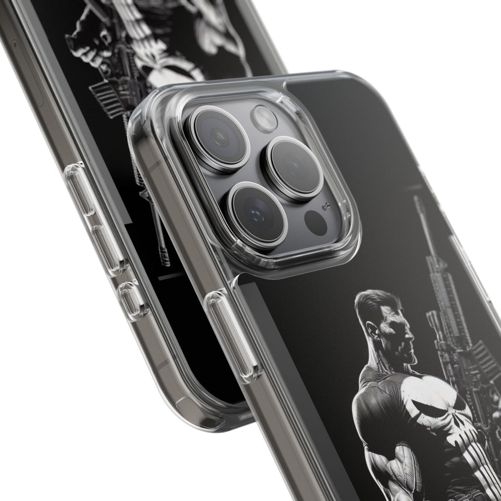 Phone Case, Comic book Inspired Design Punisher, Clear Phone Cover, Funny