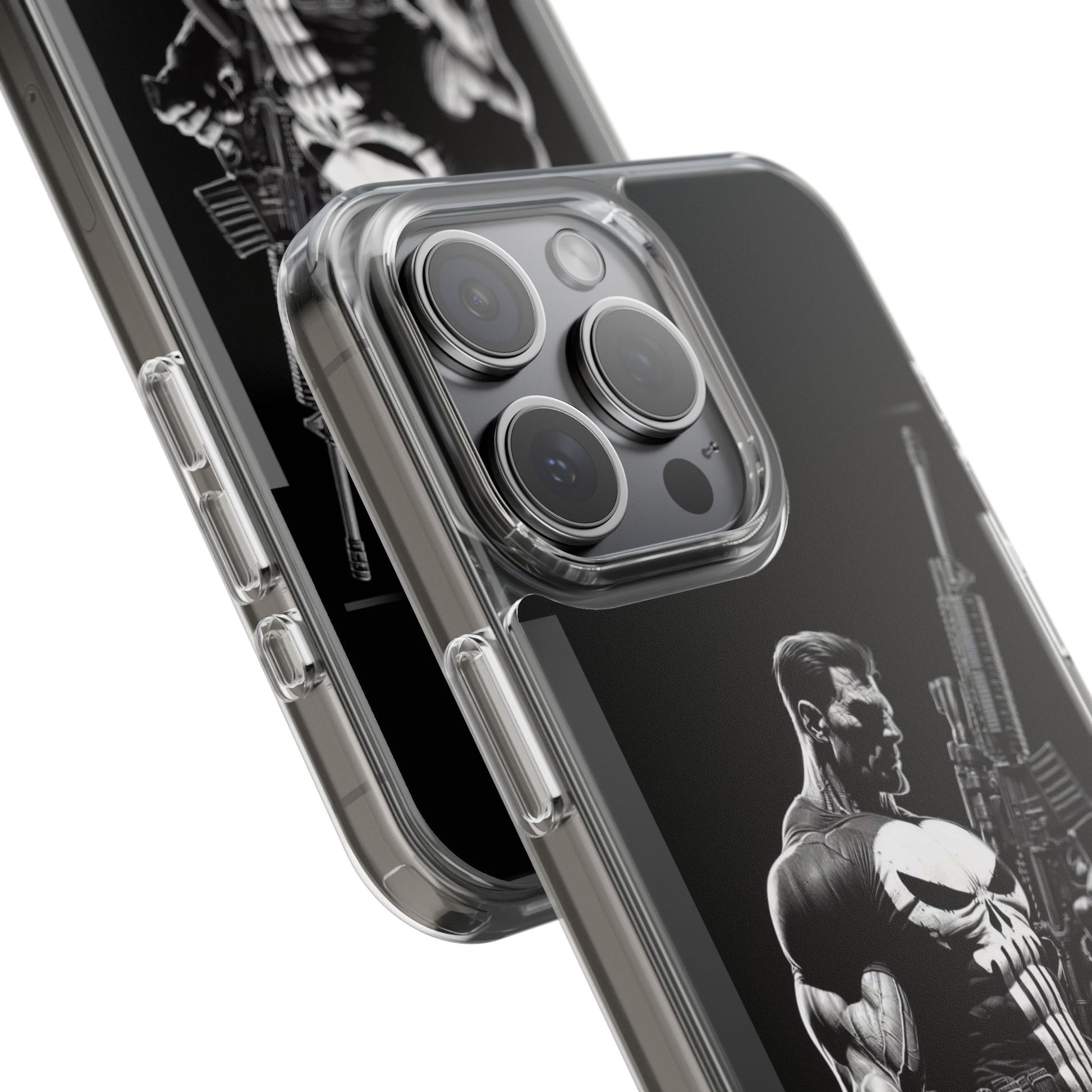 Phone Case, Comic book Inspired Design Punisher, Clear Phone Cover, Funny