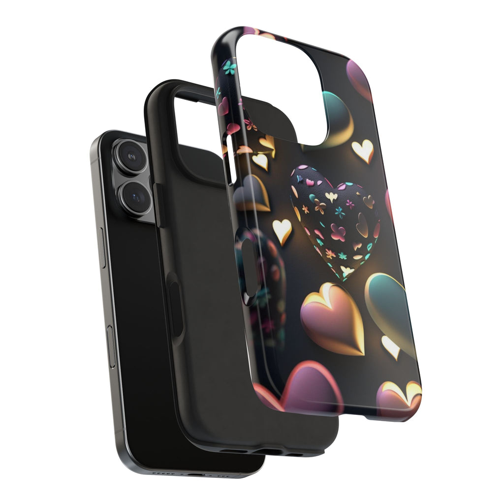 Floating Hearts Themed Tough Phone Cases for Iphones & Samsung Phones