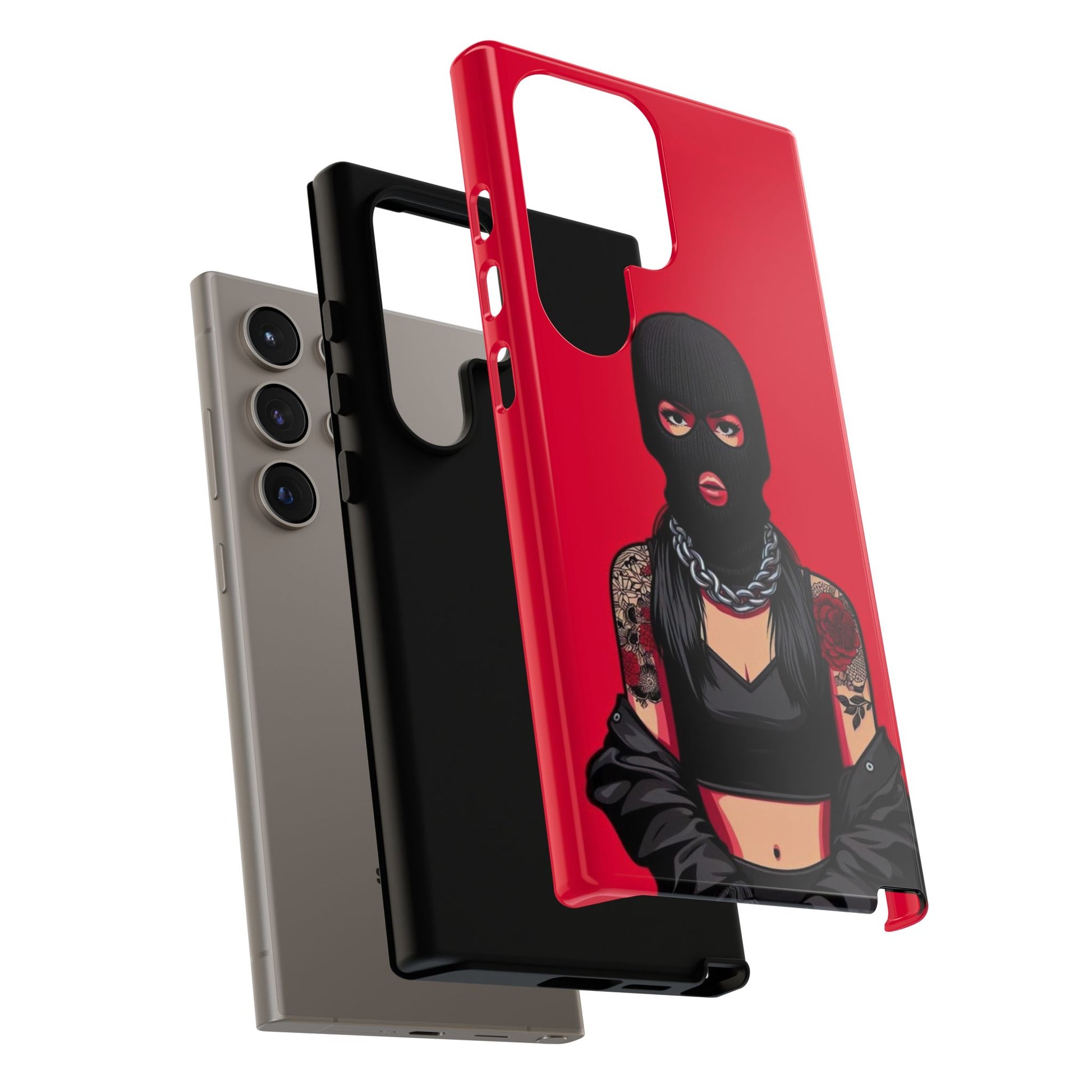 Thug Girl Red Design Tough Cases for iPhones, Samsung, and Pixel