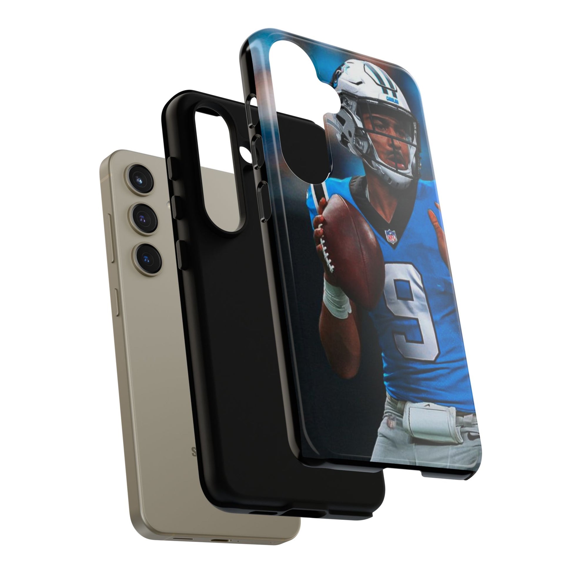 Carolina Panthers Bryce Young Football Tough Cases for iPhones, Samsung, and Pixel