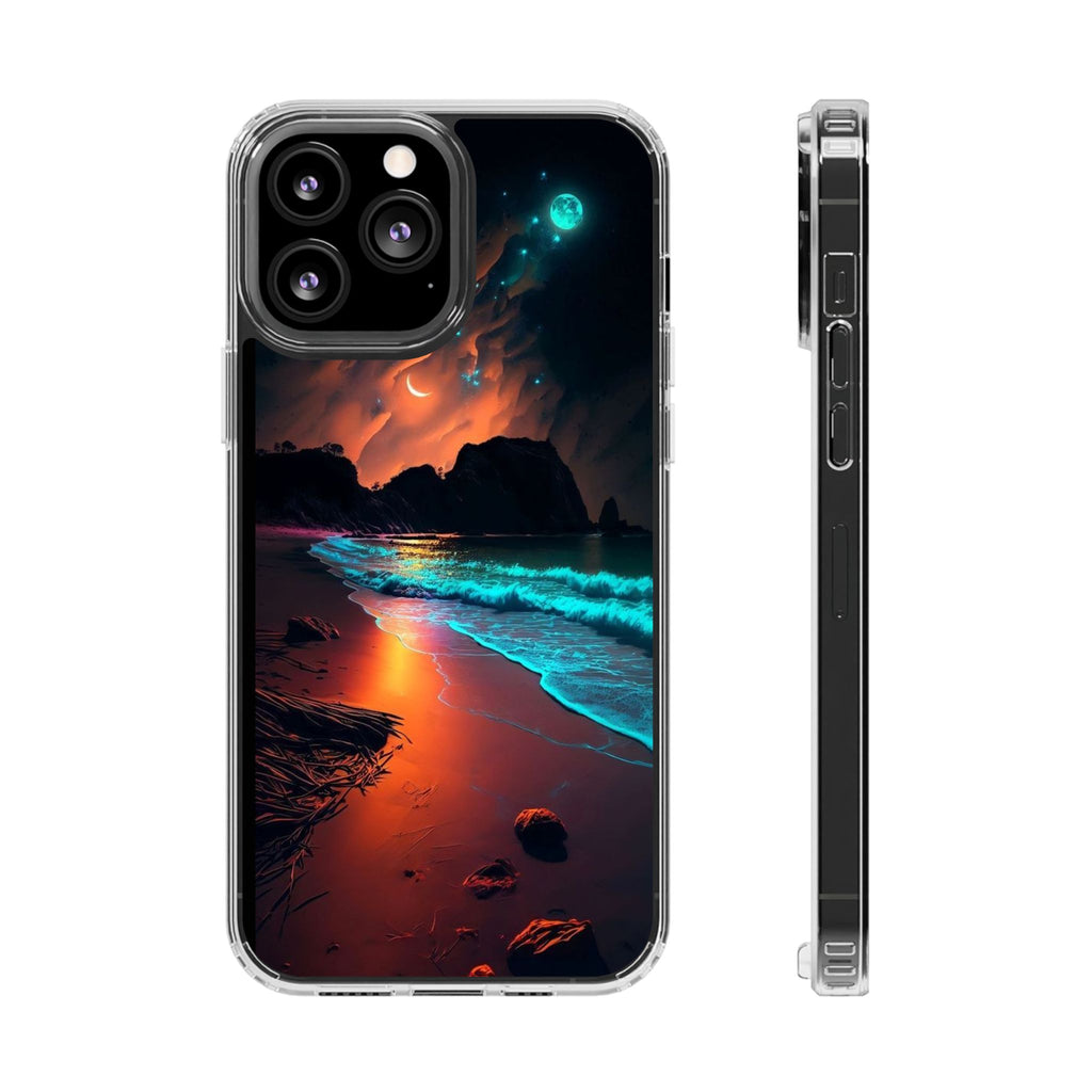 Phone Case, Neon Beach Theme, Iphone Samsung Cover, Clear Phone Cover, Summer