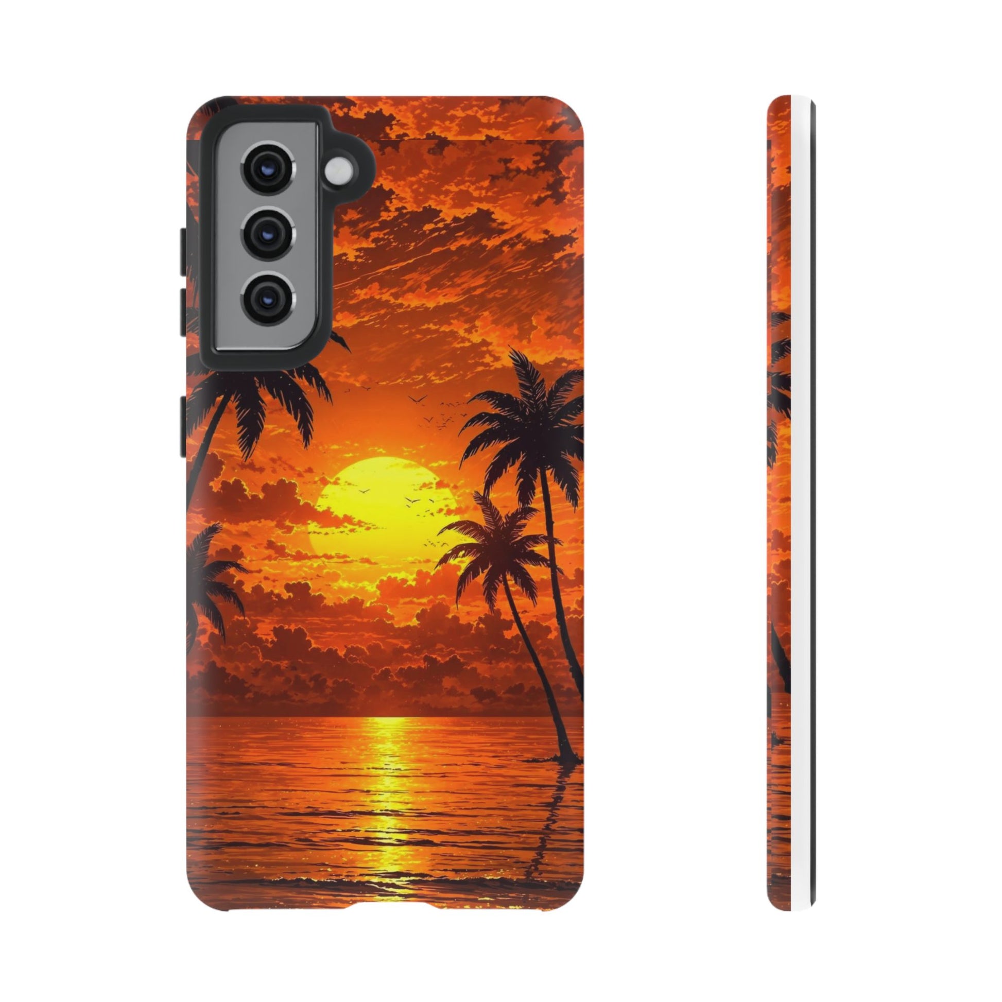 Beautiful Beach Sunset Tough Cases for iPhones, Samsung, and Pixel