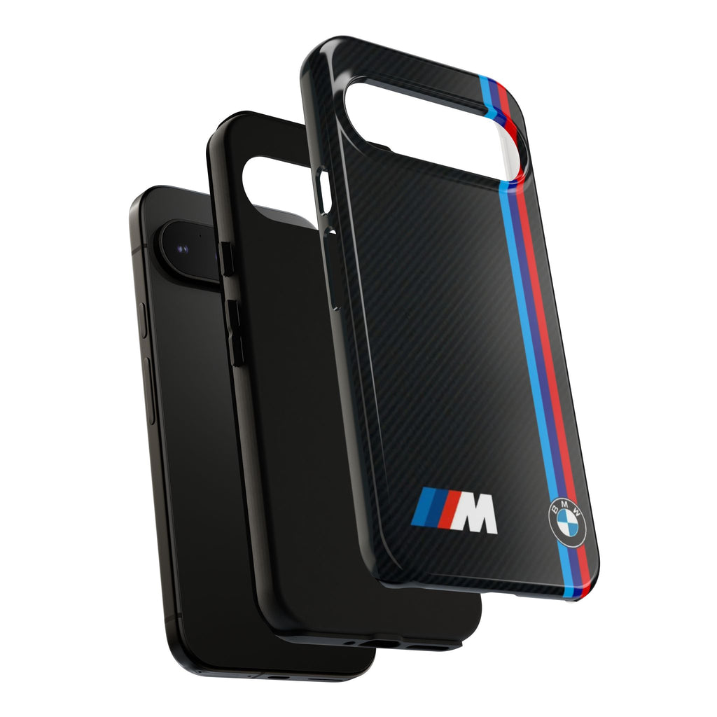 BMW M Stripes Carbon Fiber Design Tough Cases for iPhones, Samsung, and Pixel