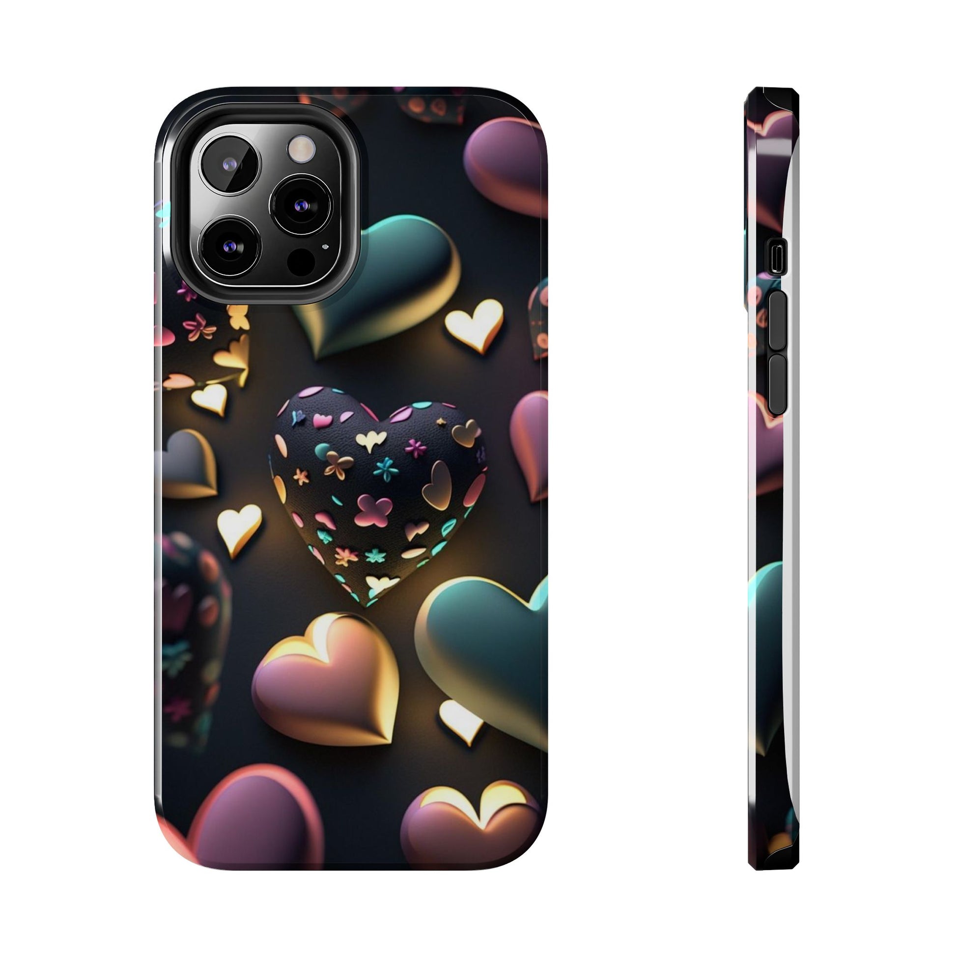 Floating Hearts Themed Tough Phone Cases for Iphones & Samsung Phones