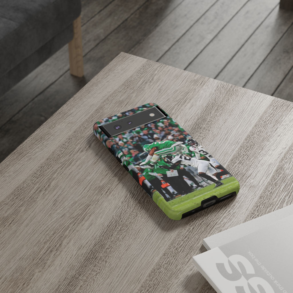 Saquon Barkley The Huddle Eagles Football Tough Cases for iPhones, Samsung, and Pixel