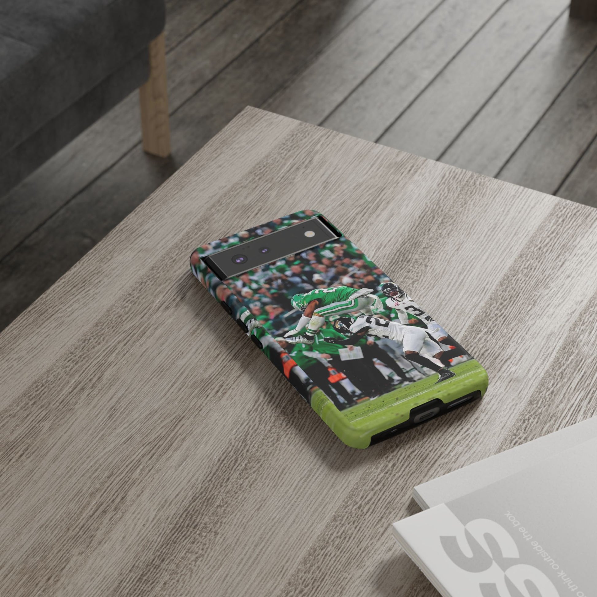 Saquon Barkley The Huddle Eagles Football Tough Cases for iPhones, Samsung, and Pixel