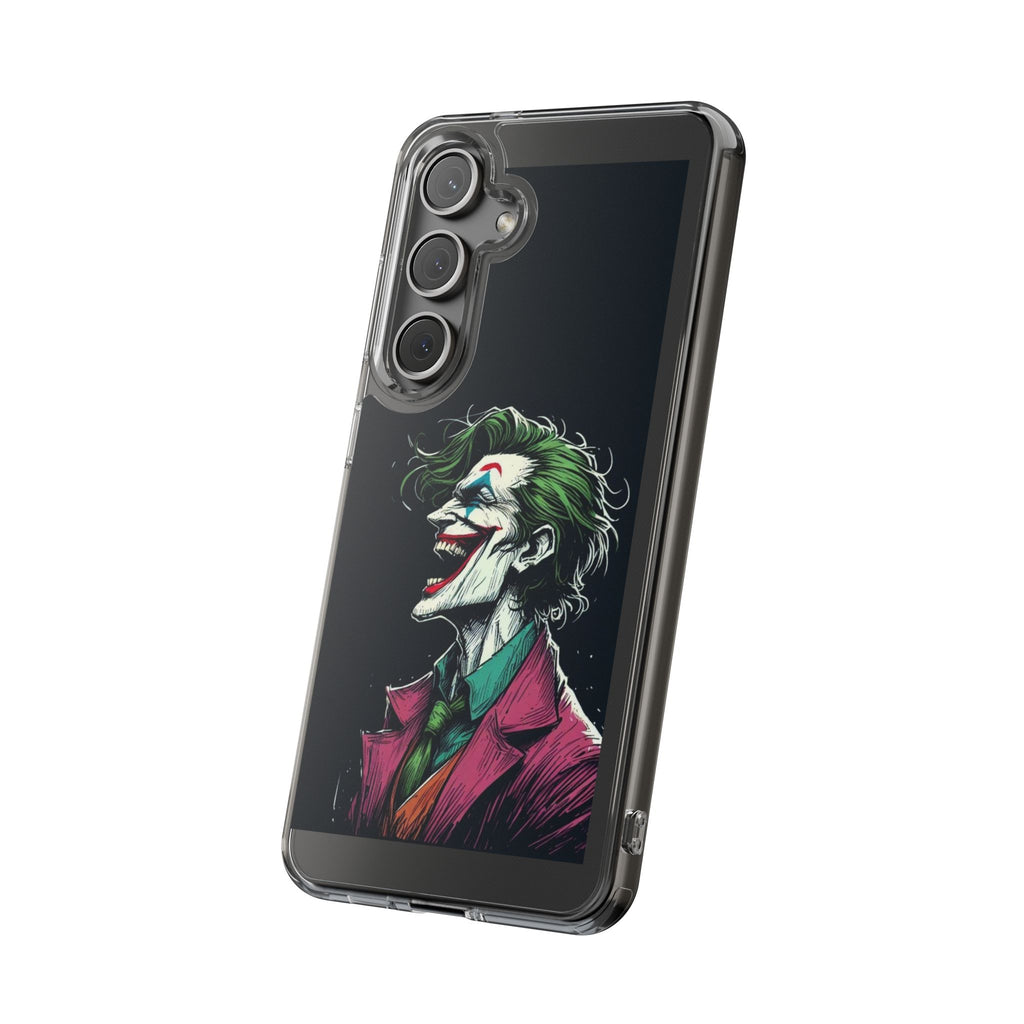 Phone Case, Comic book Inspired Design Joker Laughing, Clear Phone Cover