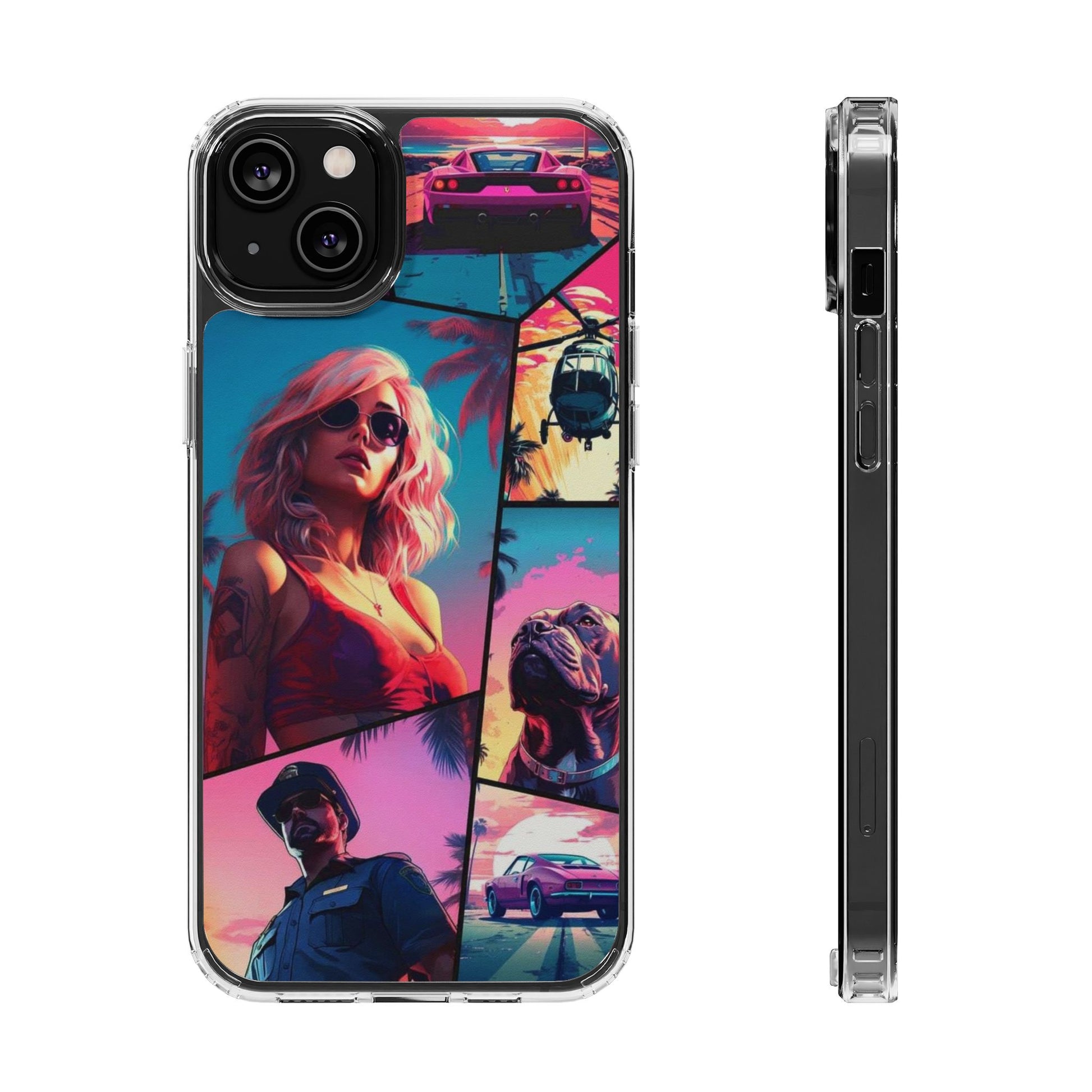 Grand Theft Style  Miami Vice Gamer inspired Protective Iphone and Samsung case