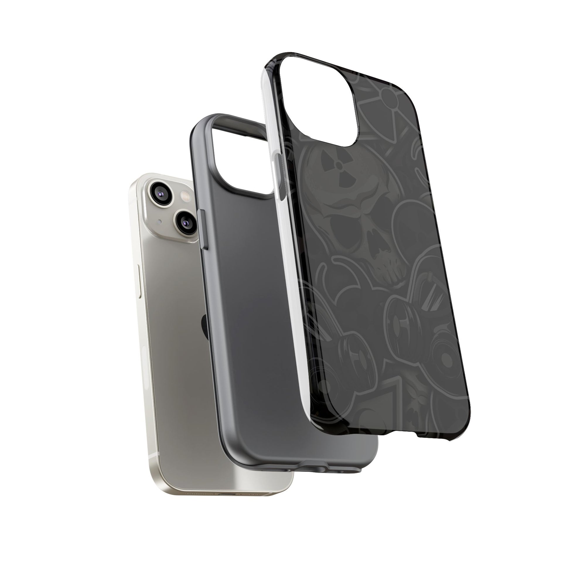 Tough Cases Phone Case, Edgy Skull Design Phone Cover, Gothic Cell Phone Shell