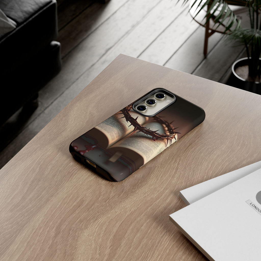 Crown of Thorns and Bible Christian Tough Cases for iPhones, Samsung, and Pixel