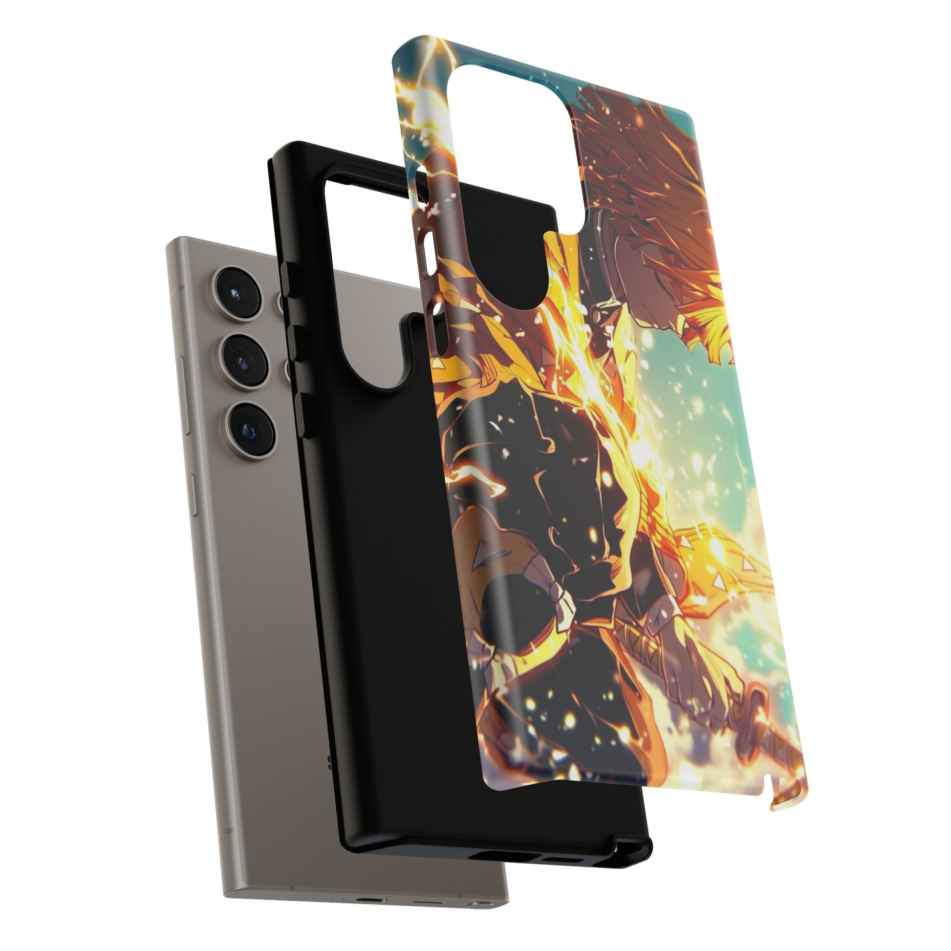 Demon Slayer Zenitsu Anime Theme Phone Case, Tough Cases for iPhones, Samsung, and Pixel