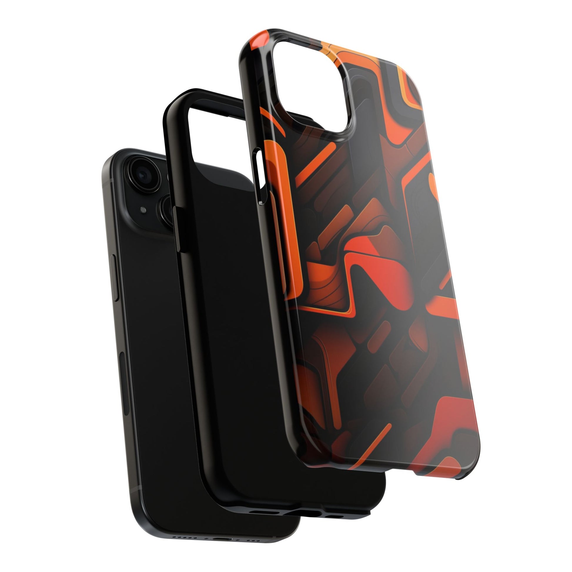 Orange Abstract Art Design Phone Case for Select iPhones & Samsung Galaxy Phones