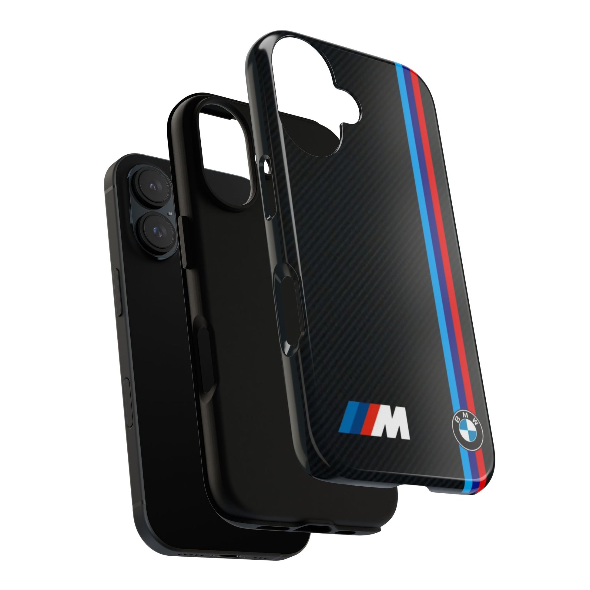 BMW M Stripes Carbon Fiber Design Tough Cases for iPhones, Samsung, and Pixel