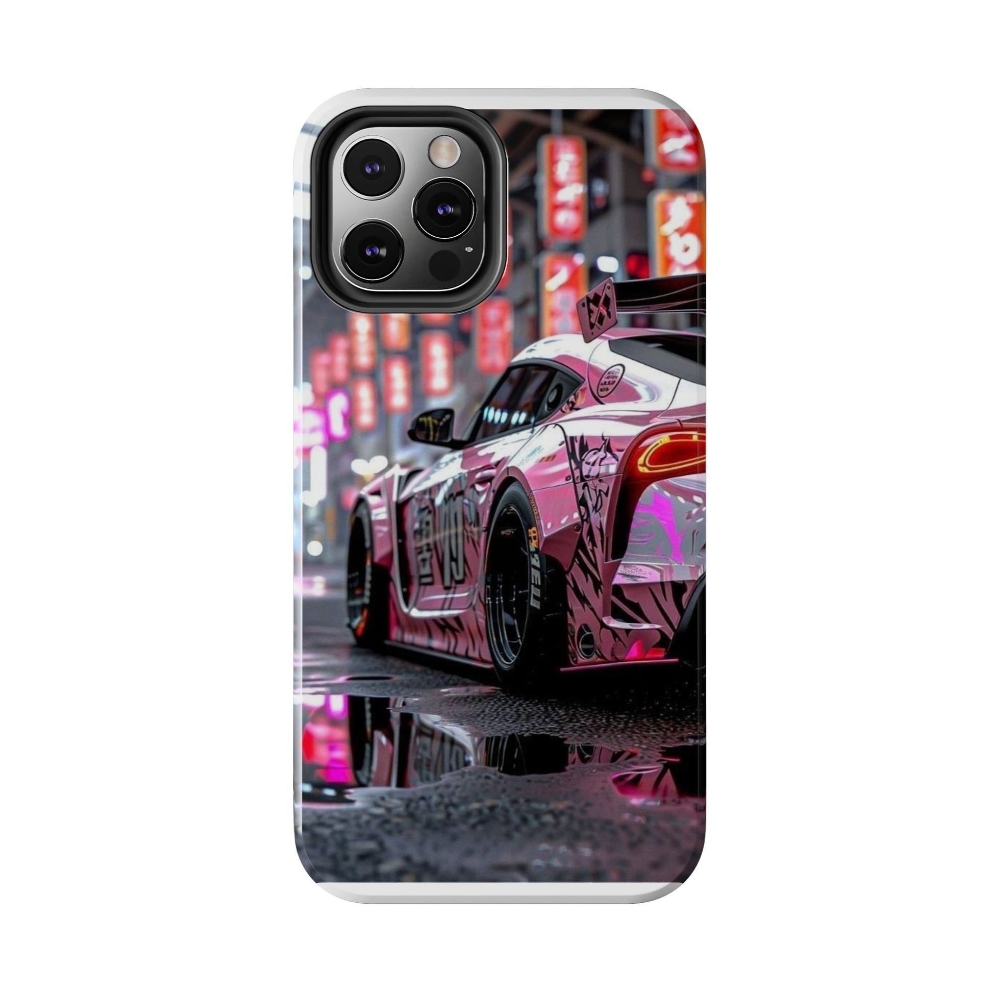 Pink Sports Car Tough Phone Cases for Iphones & Samsung Phones Durable
