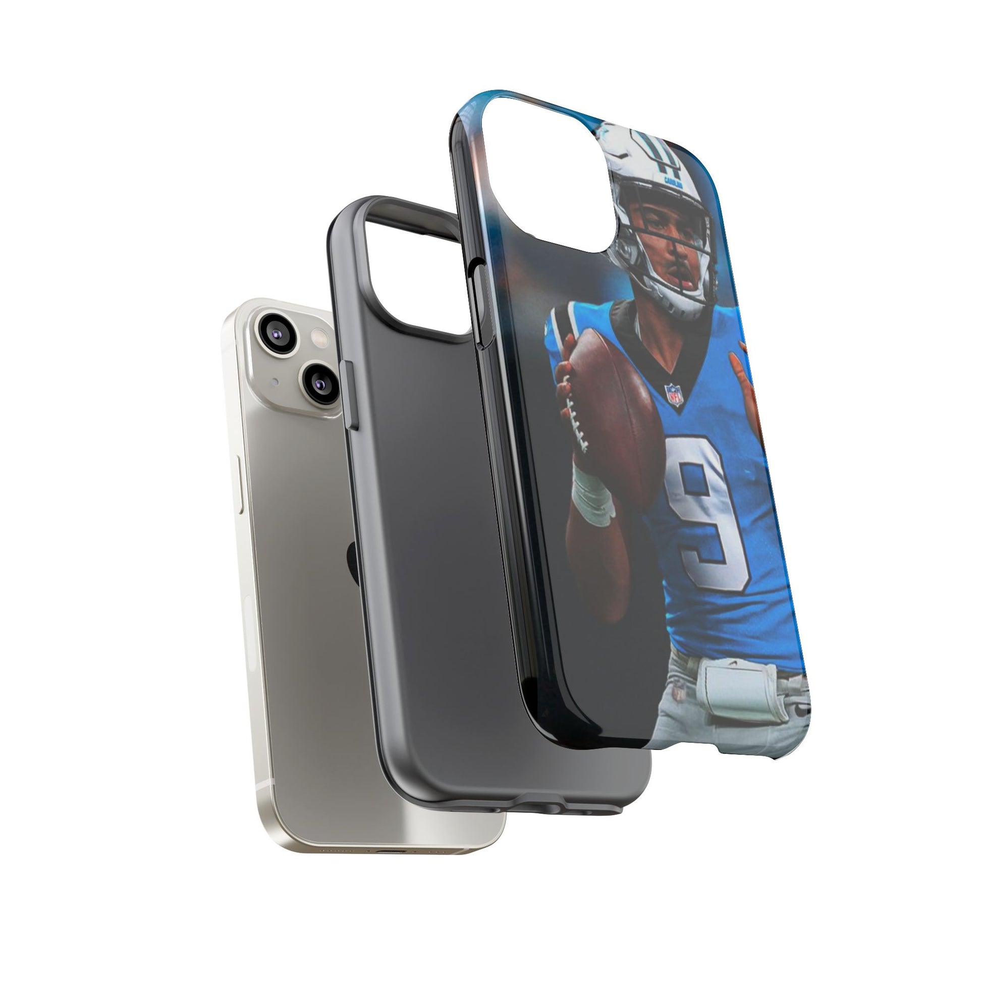 Carolina Panthers Bryce Young Football Tough Cases for iPhones, Samsung, and Pixel