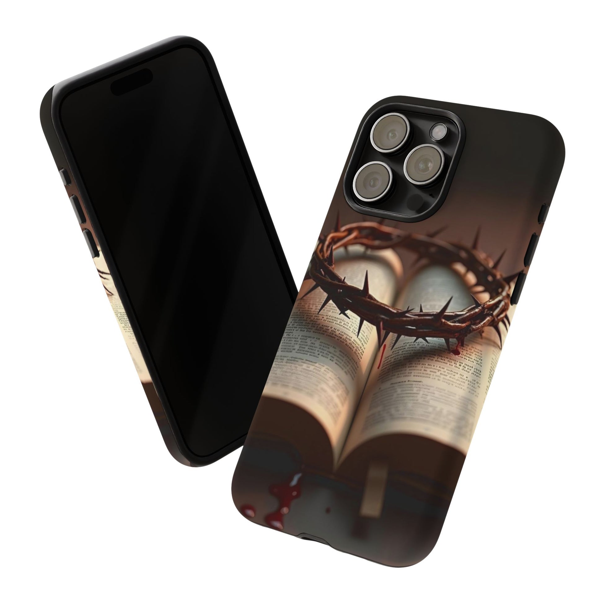 Crown of Thorns and Bible Christian Tough Cases for iPhones, Samsung, and Pixel