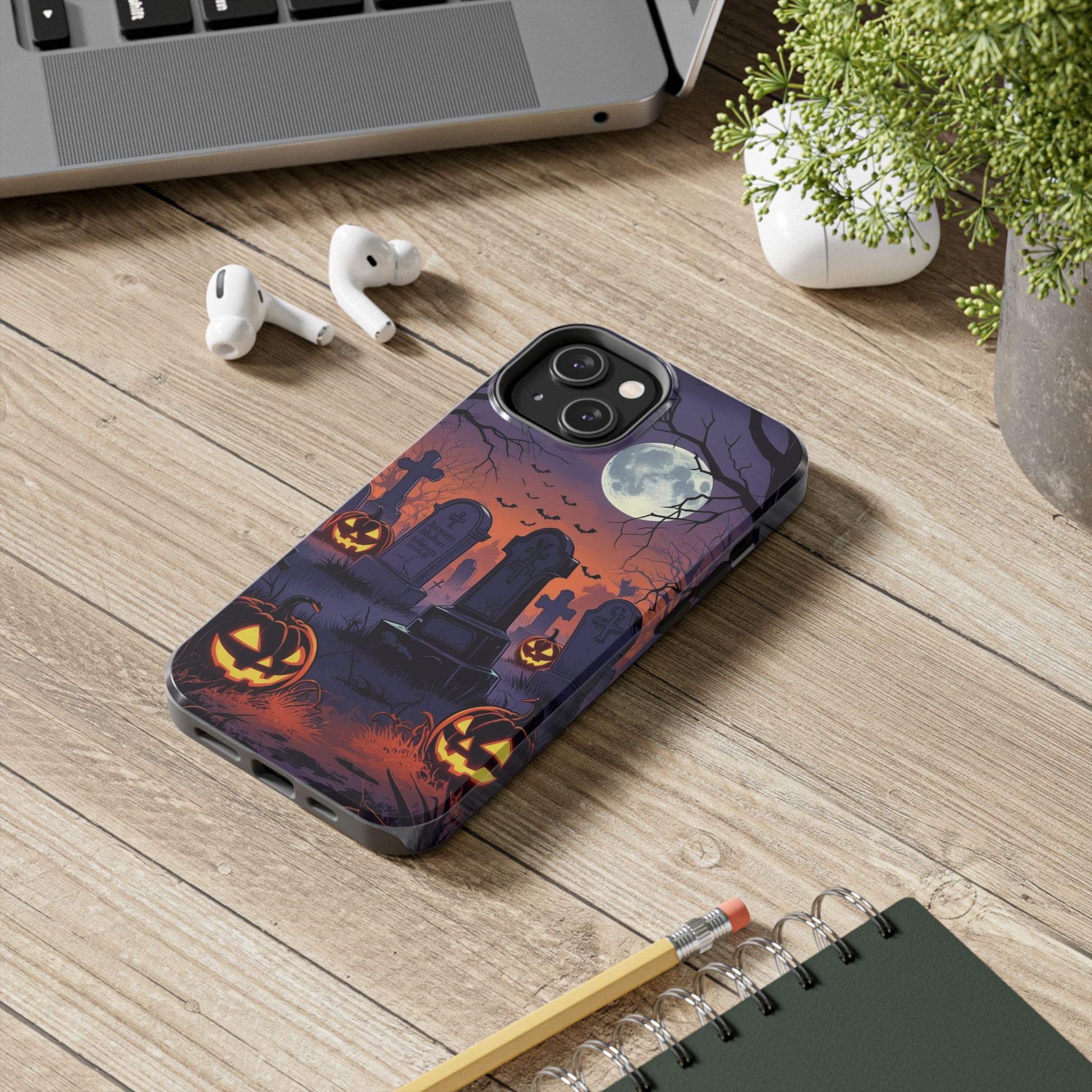 Graveyard Halloween Theme Phone Cases for iPhones & Samsung Phones