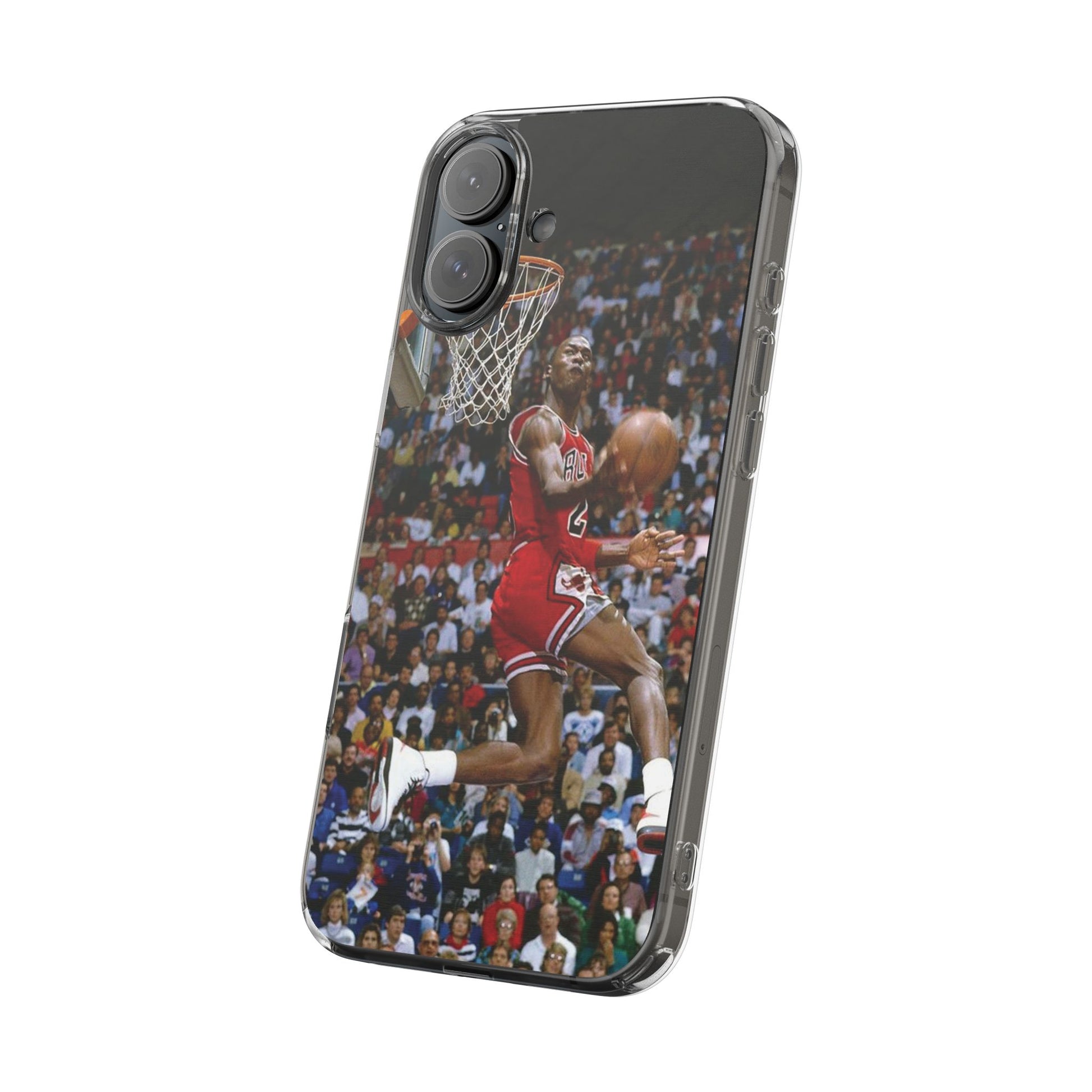 Vintage Jordan Dunk themed Basketball Inspired design Clear Phone Cases
