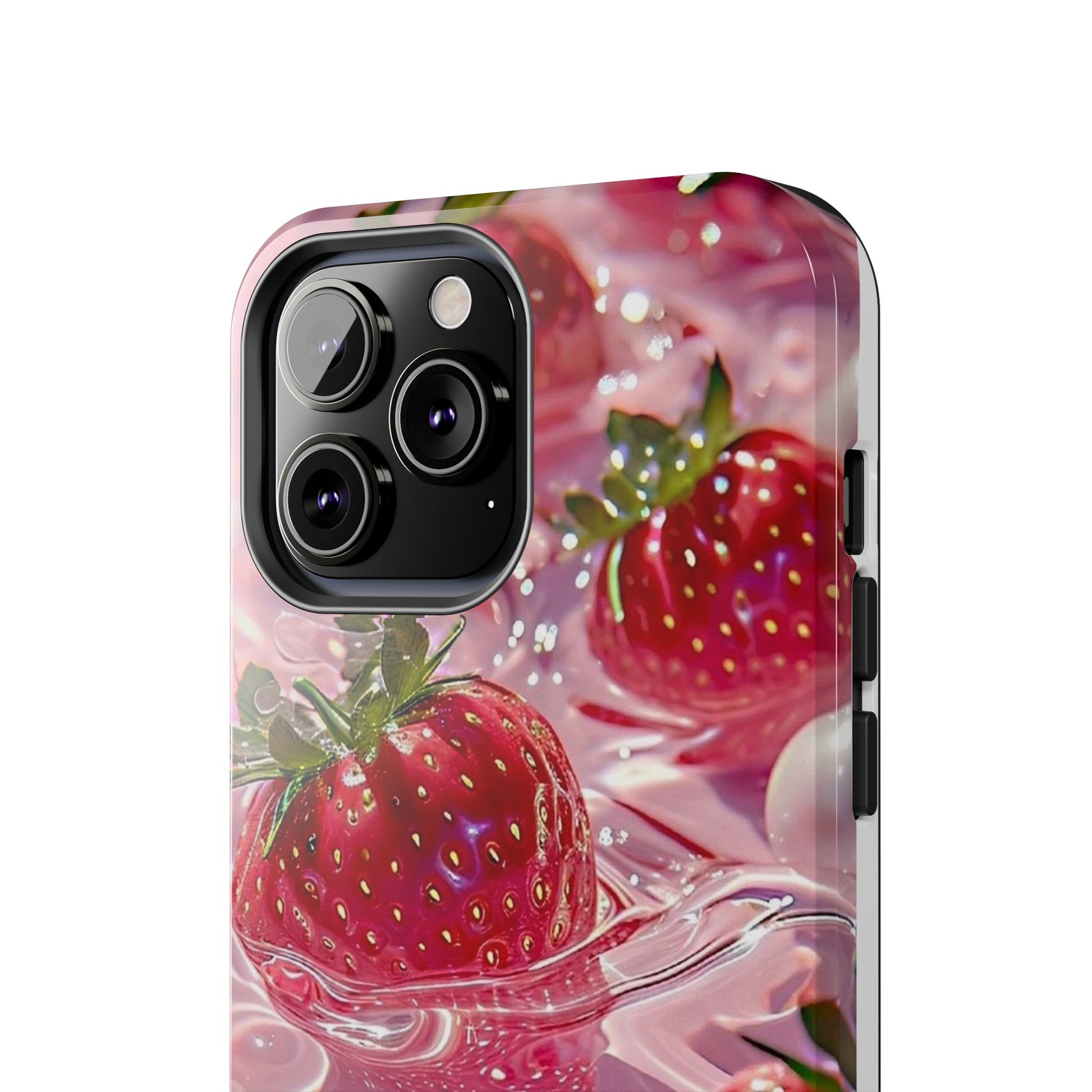 Floating Strawberries Themed Tough Phone Cases for Iphones & Samsung Phones