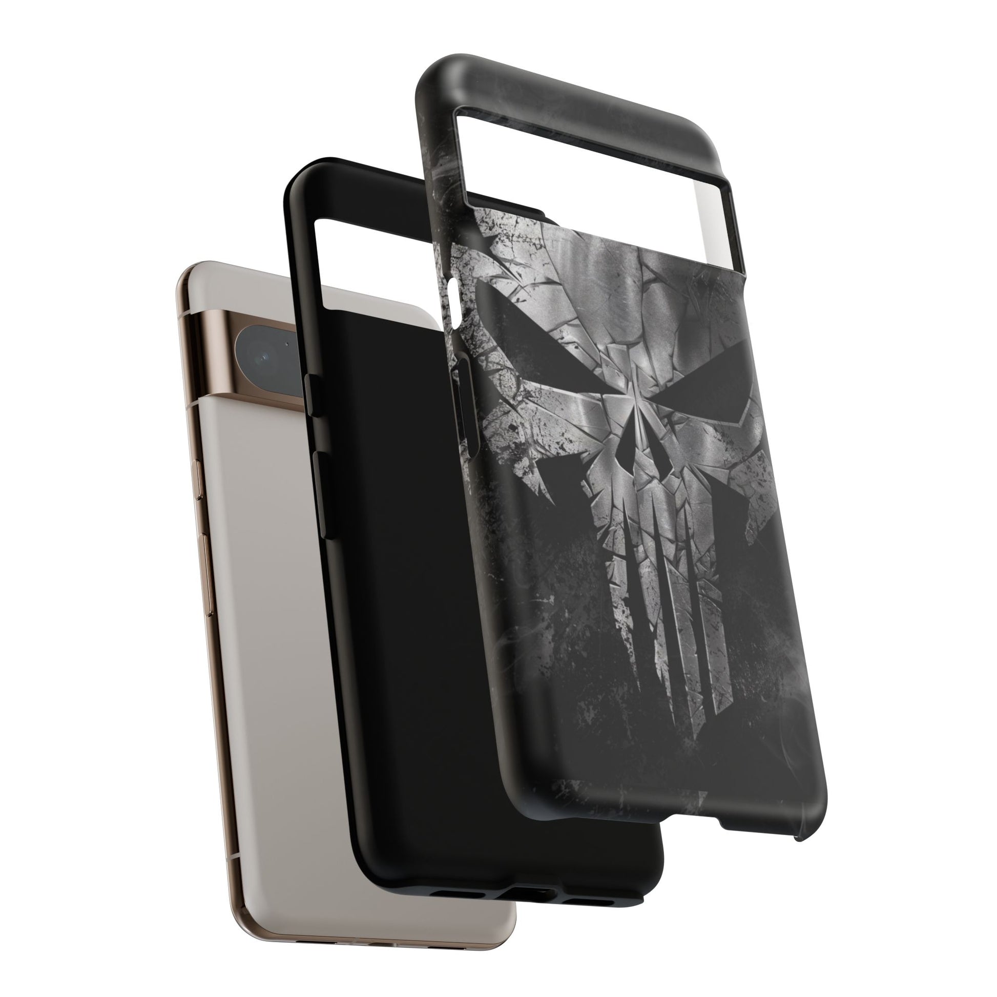 The Punisher Logo Art Tough Cases for iPhones, Samsung, and Pixel