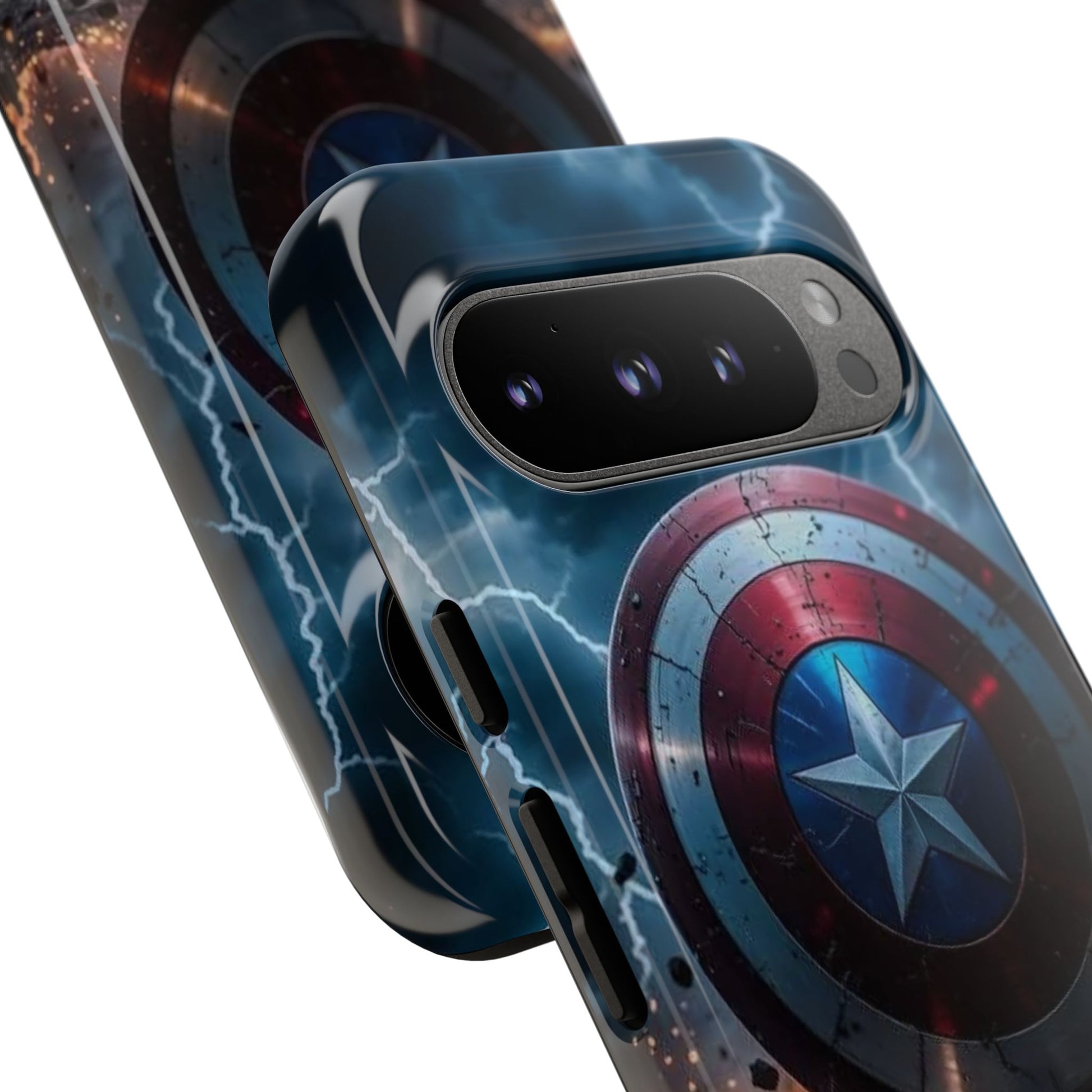 Captain America Shield Tough Cases for iPhones, Samsung, and Pixel