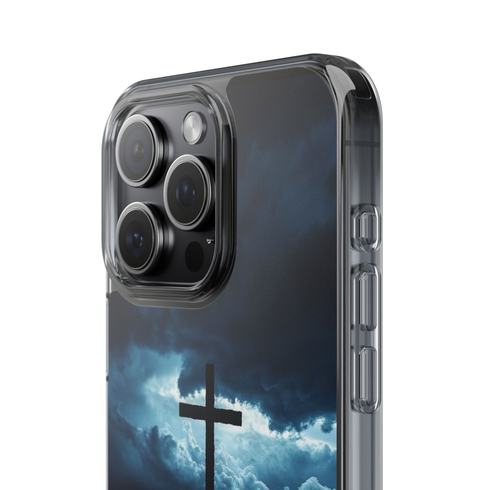 Christian Cross Storm Clear Case - Religious iPhone Samsung Cover, Faith Phone