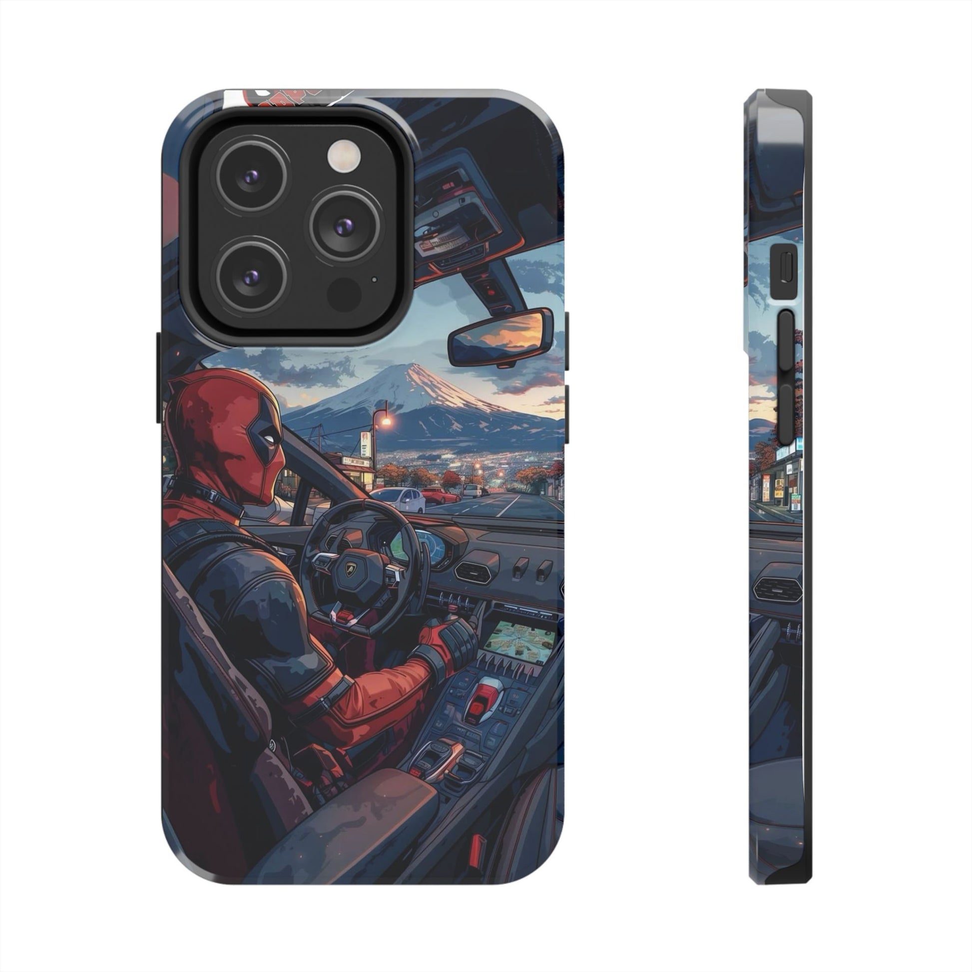 Deadpool Drifting Tough Phone Case, Marvel Hero Phone Cover, Superhero Phone
