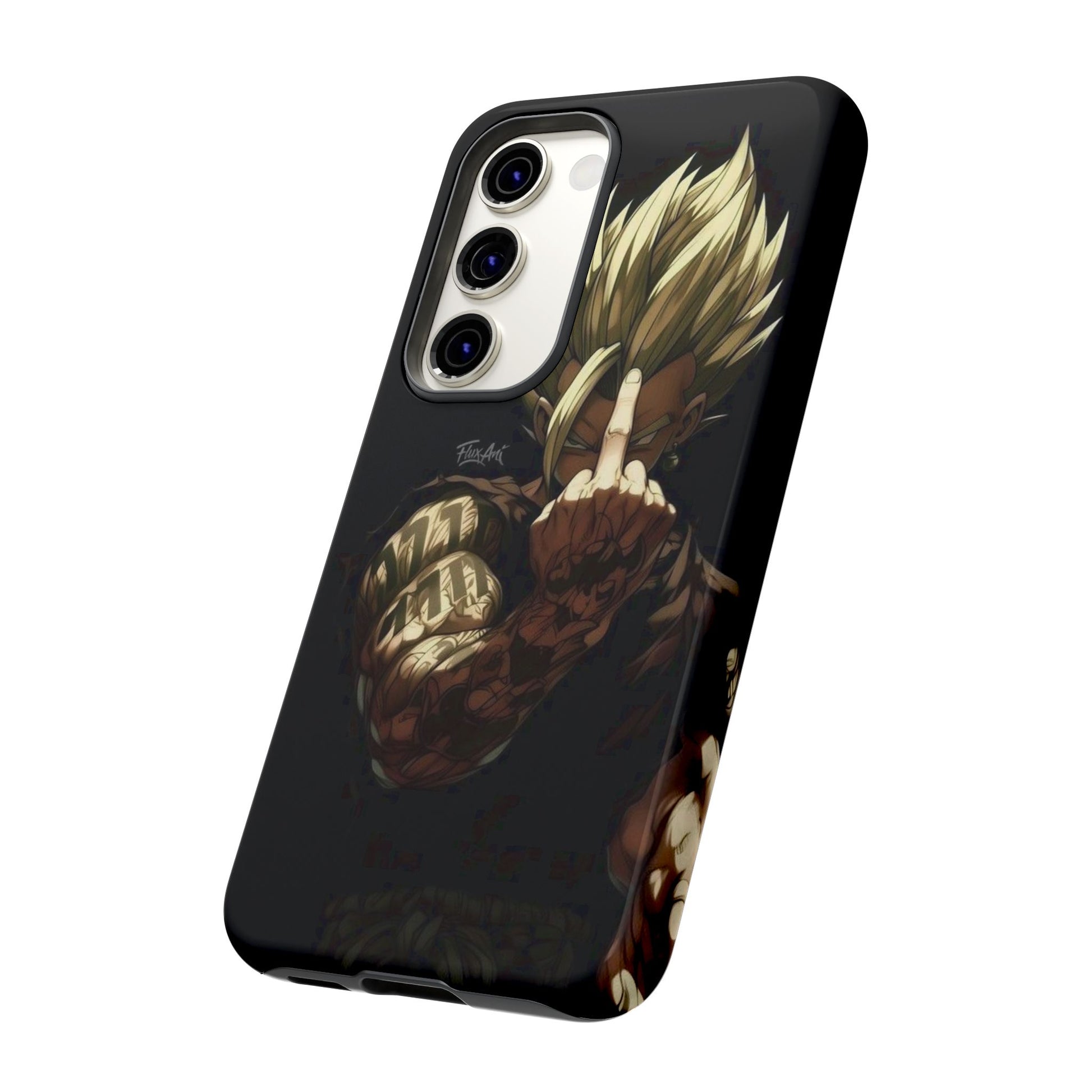 Middle Finger SS Goku Dragon Ball Z Tough Cases for iPhones, Samsung, and Pixel
