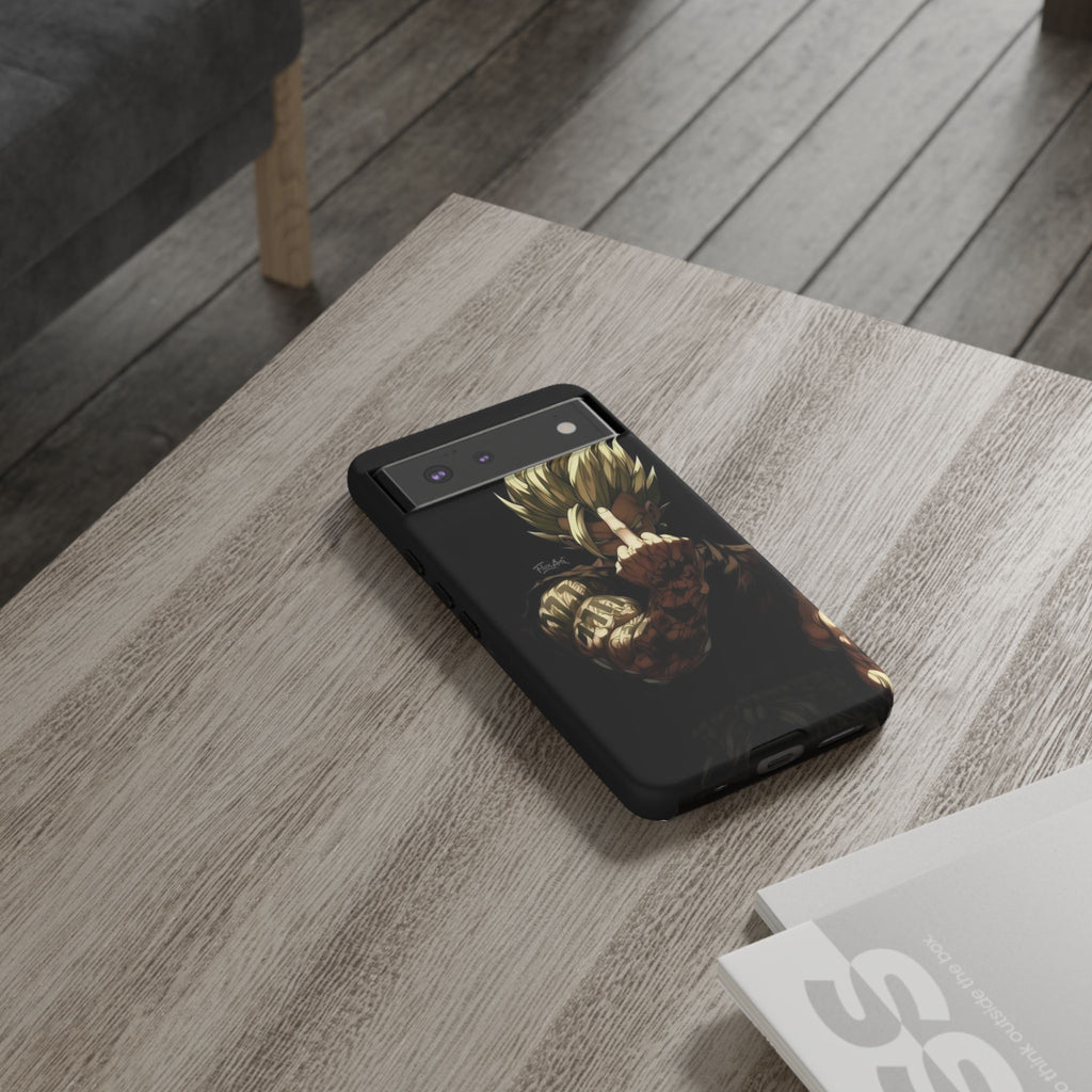Middle Finger SS Goku Dragon Ball Z Tough Cases for iPhones, Samsung, and Pixel