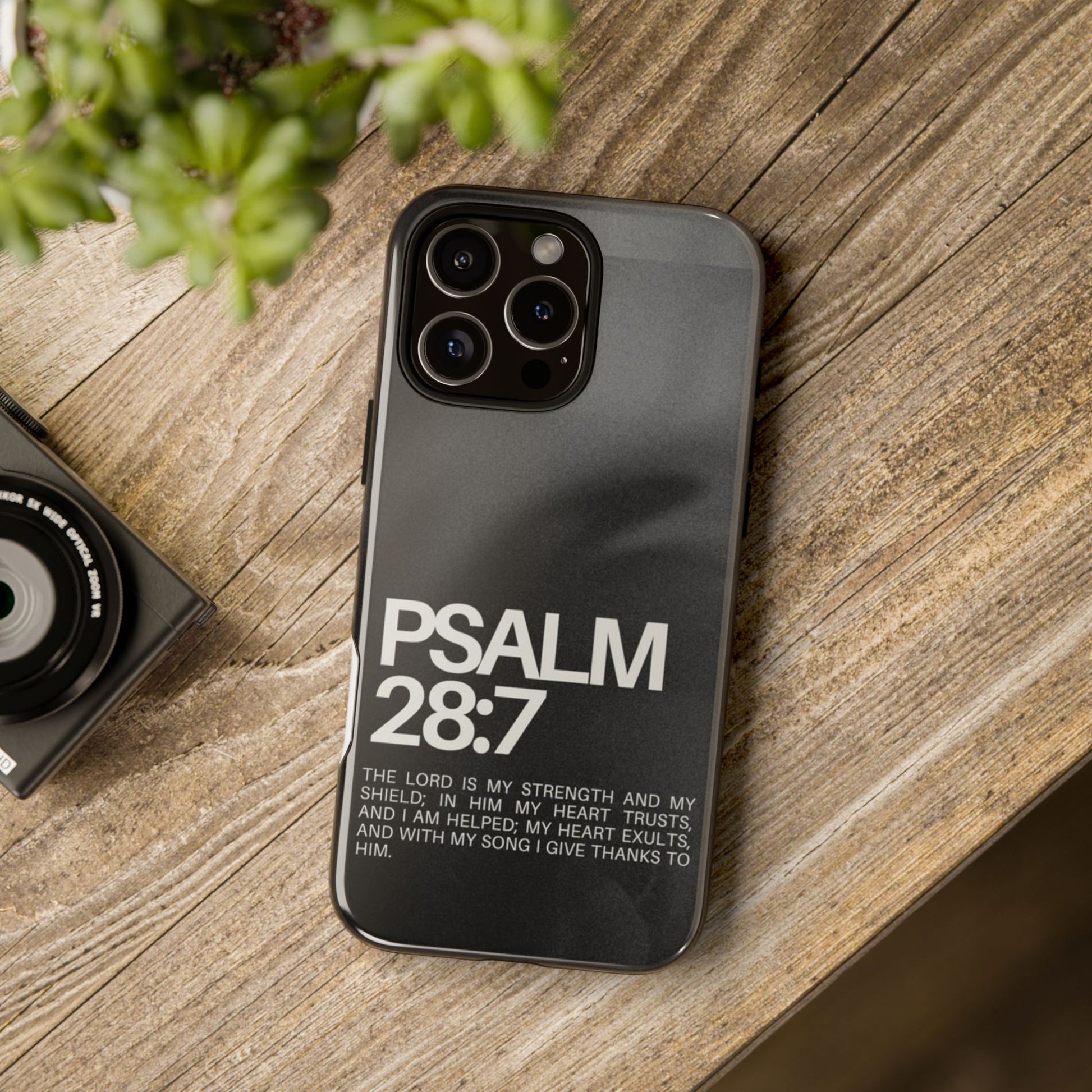 Christian Themed Psalms 28:7 Phone Case, Tough Cases for iPhones, Samsung, and Pixel