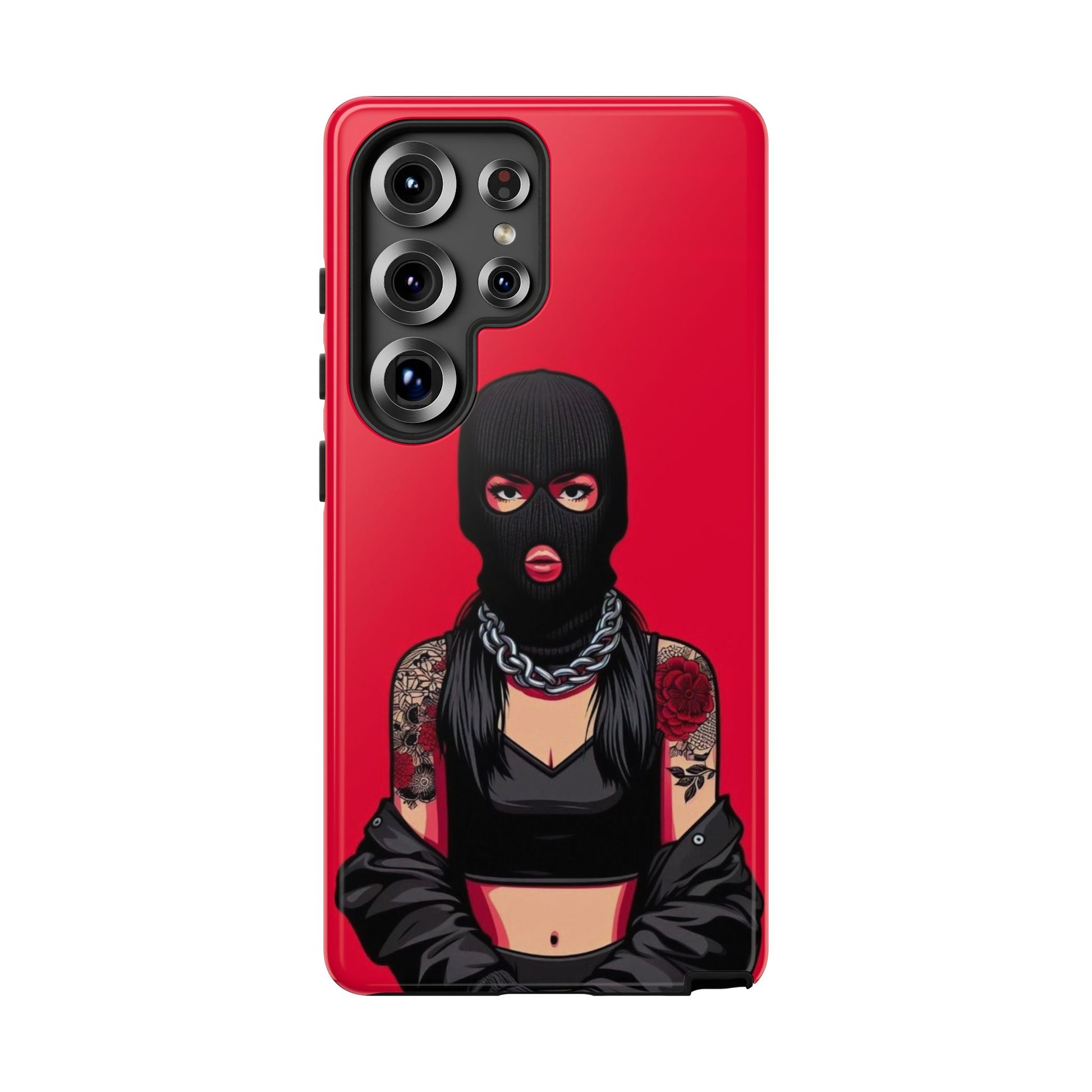 Thug Girl Red Design Tough Cases for iPhones, Samsung, and Pixel