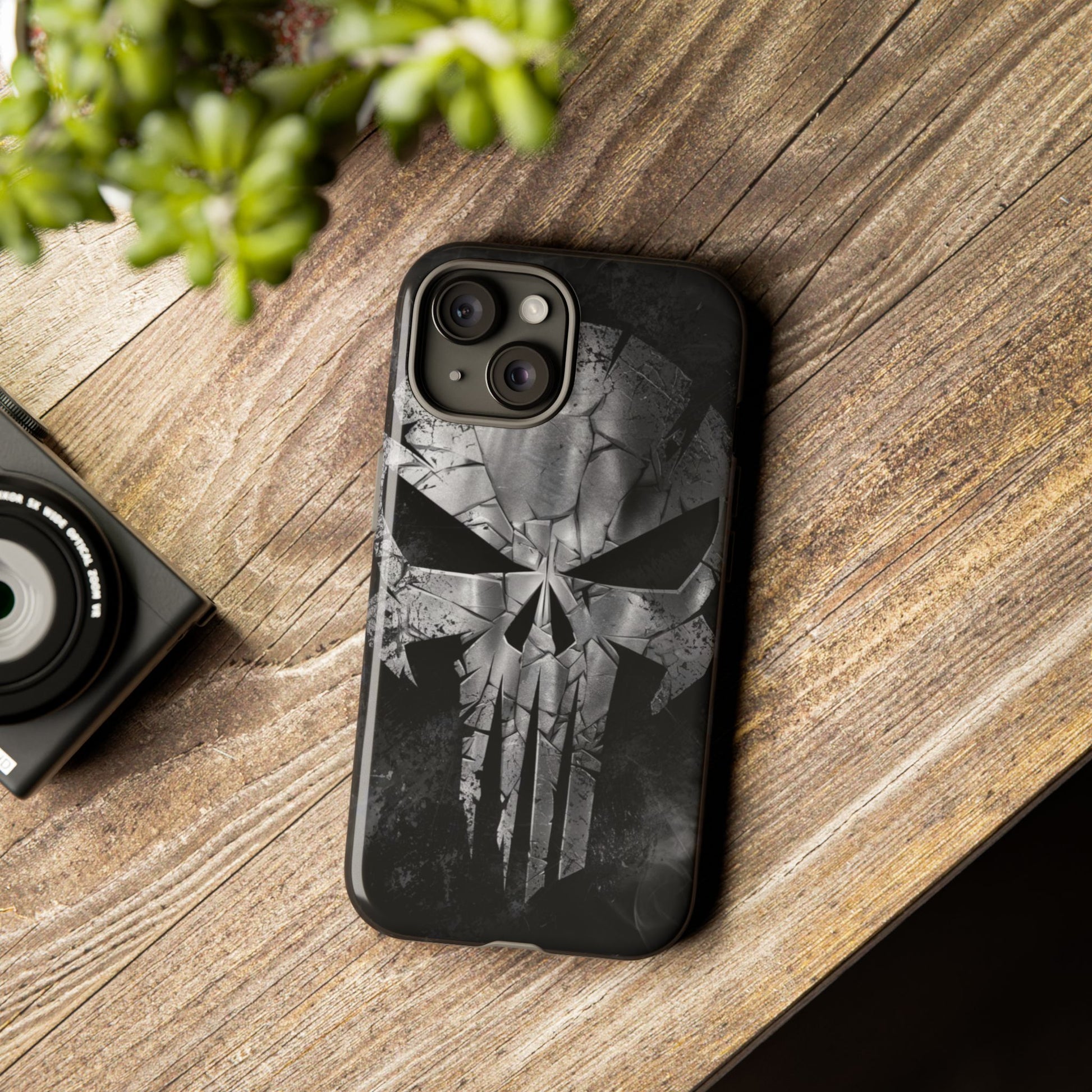 The Punisher Logo Art Tough Cases for iPhones, Samsung, and Pixel