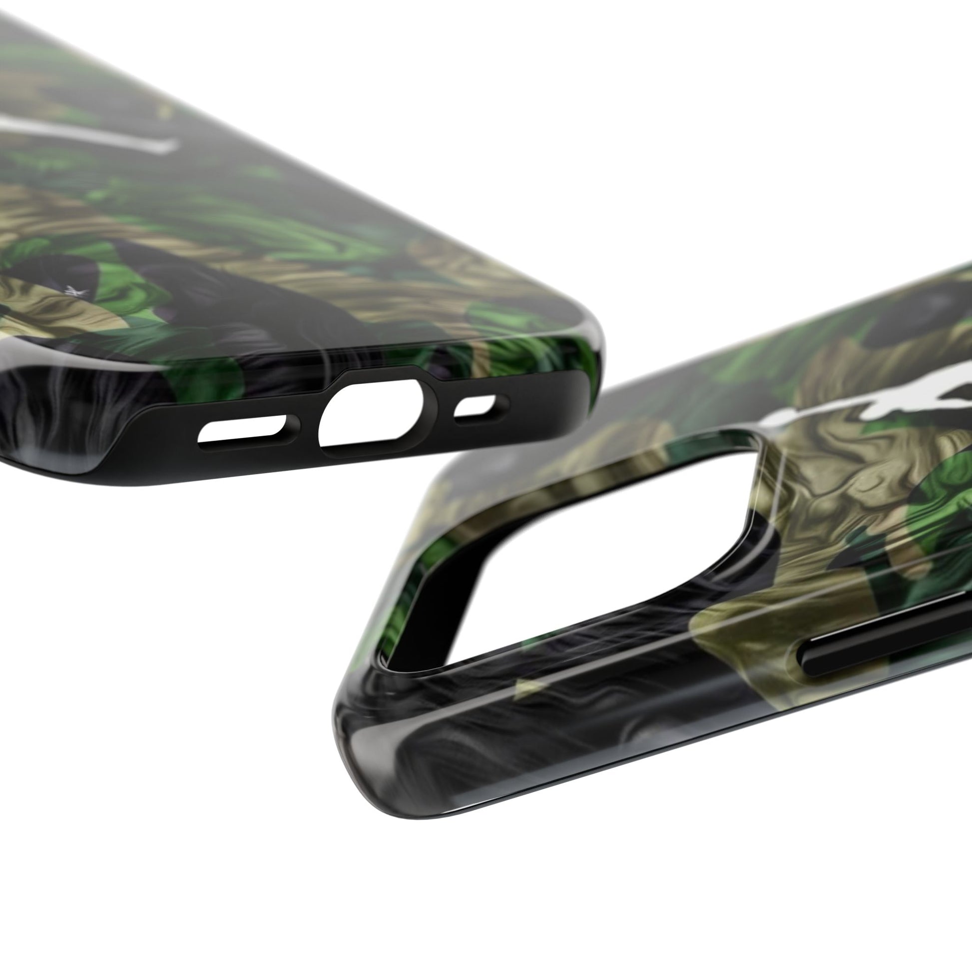 Green camouflage Jumpman Theme Phone Cases for Iphones & Samsung Phones