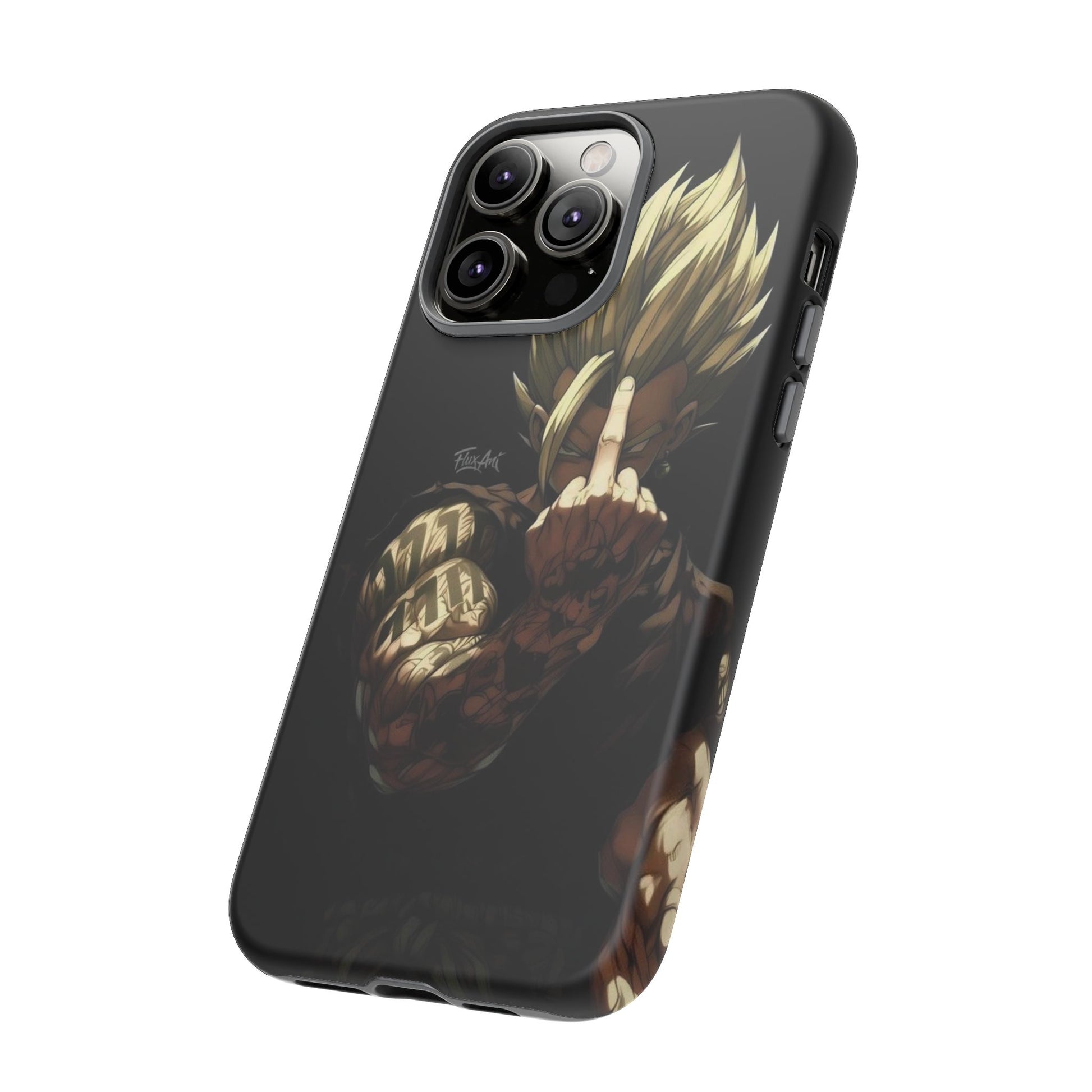 Middle Finger SS Goku Dragon Ball Z Tough Cases for iPhones, Samsung, and Pixel