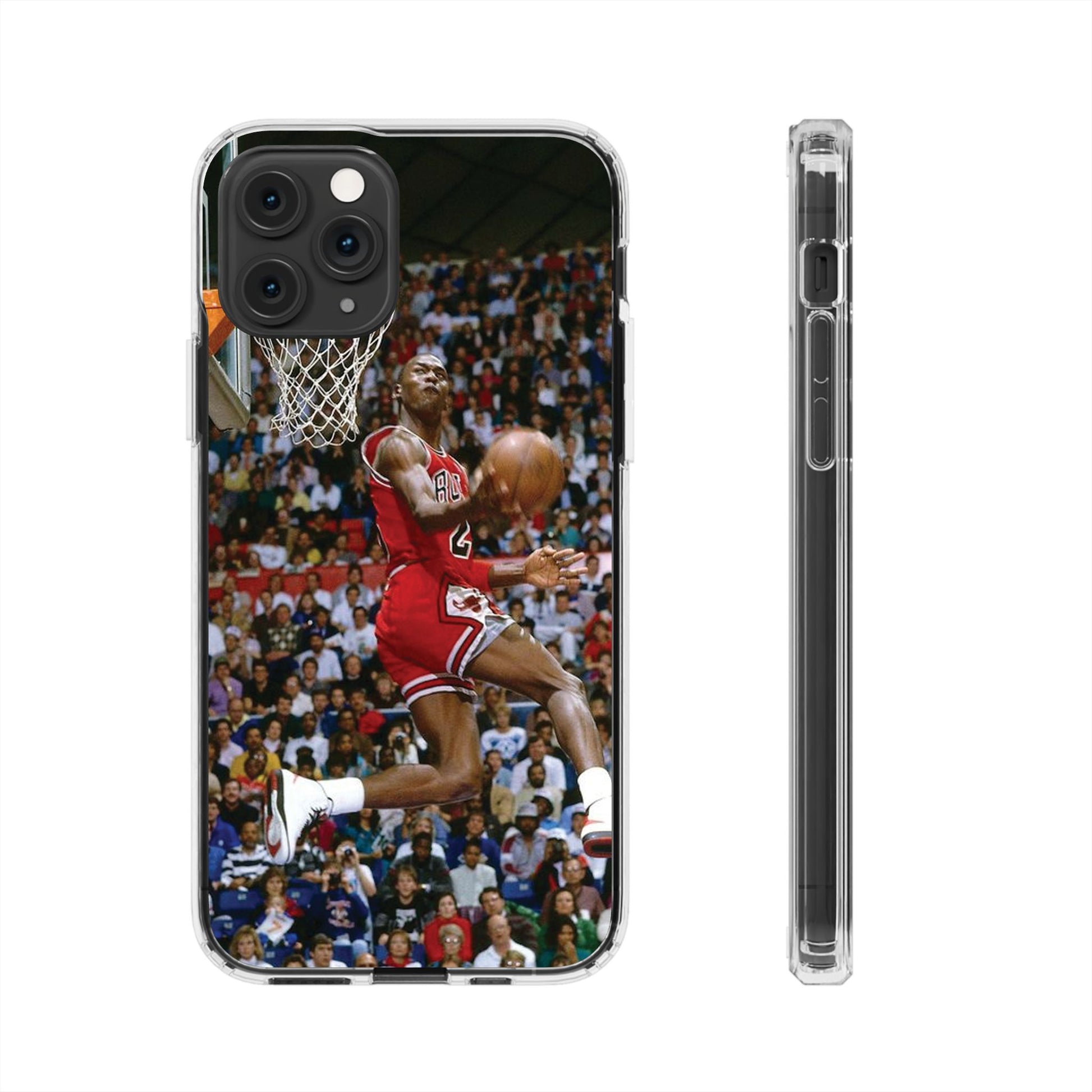 Vintage Jordan Dunk themed Basketball Inspired design Clear Phone Cases