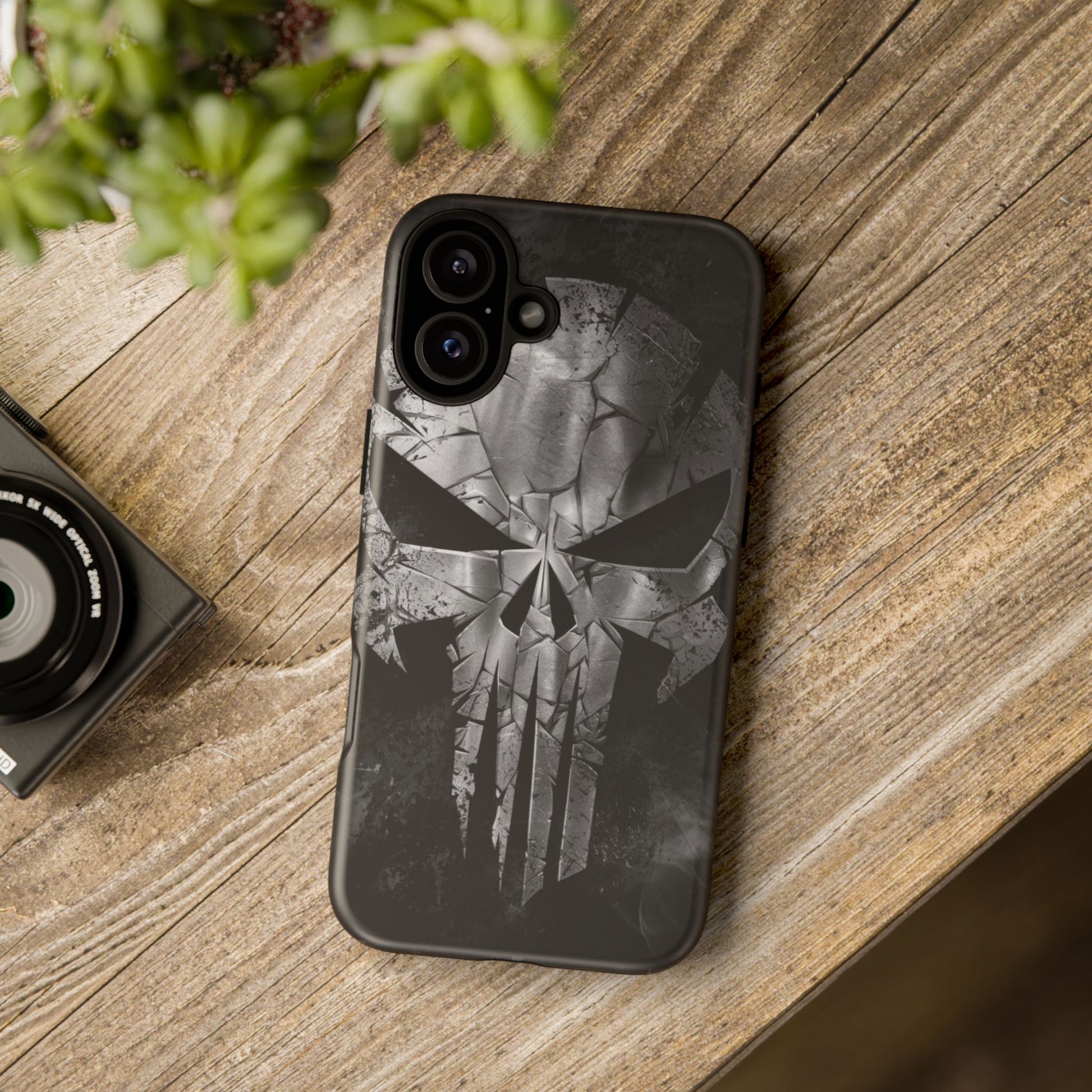 The Punisher Logo Art Tough Cases for iPhones, Samsung, and Pixel