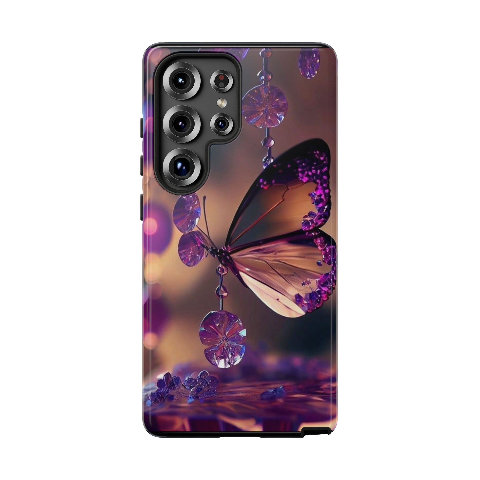 Purple Butterfly Tough Cases for iPhones, Samsung, and Pixel