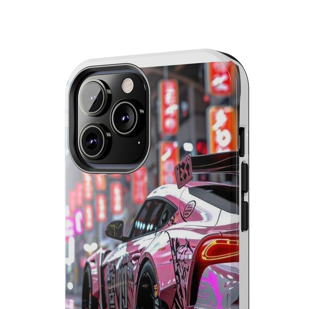 Pink Sports Car Tough Phone Cases for Iphones & Samsung Phones Durable