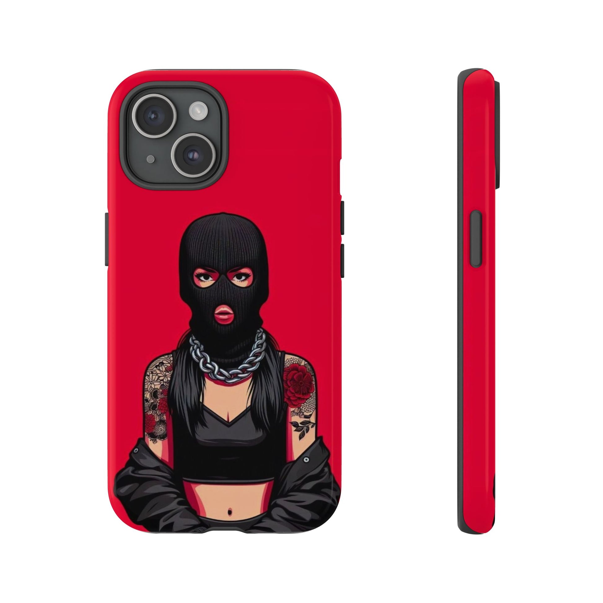 Thug Girl Red Design Tough Cases for iPhones, Samsung, and Pixel