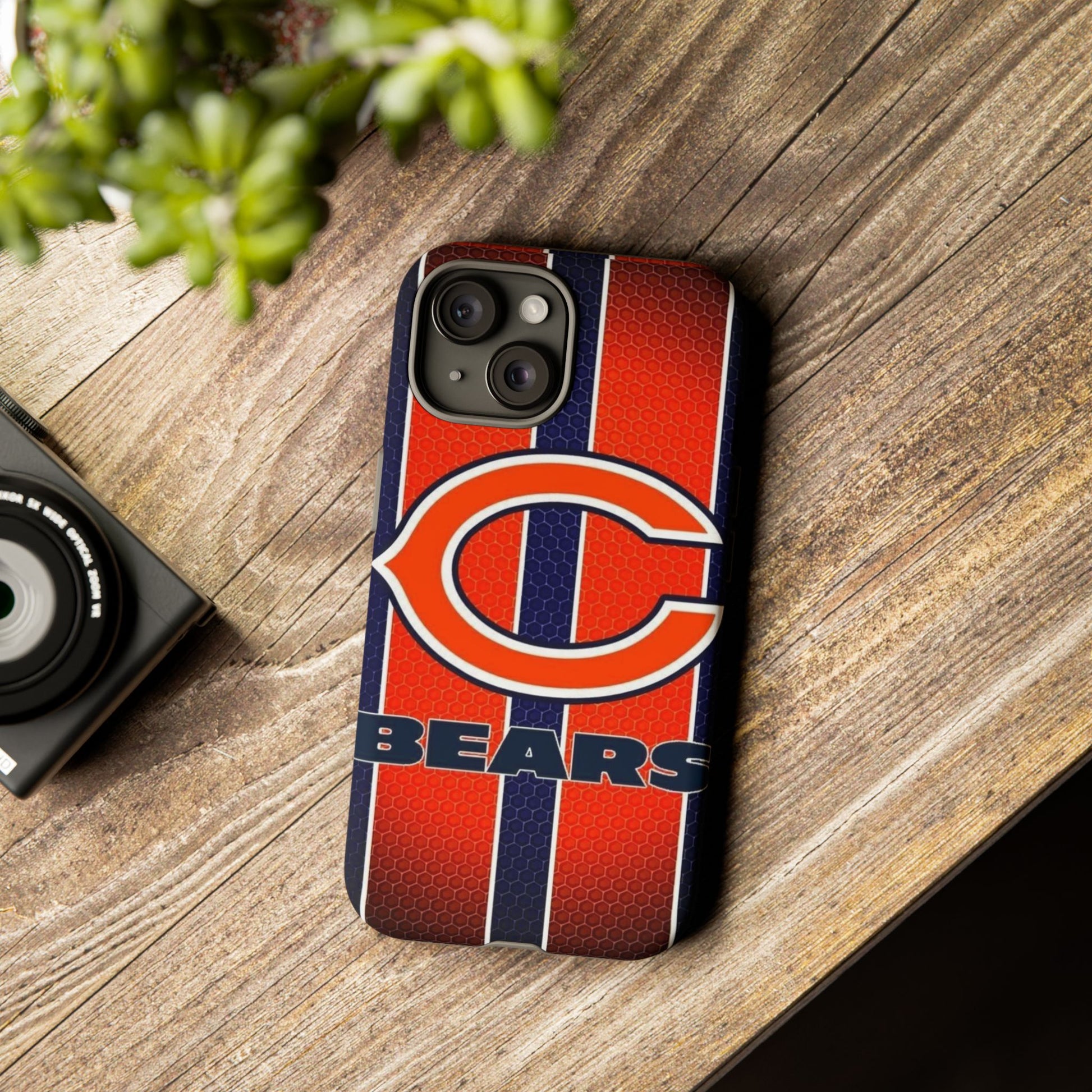 Chicago Bears Stripes Football Phone Case, Tough Cases for iPhones, Samsung, and Pixel