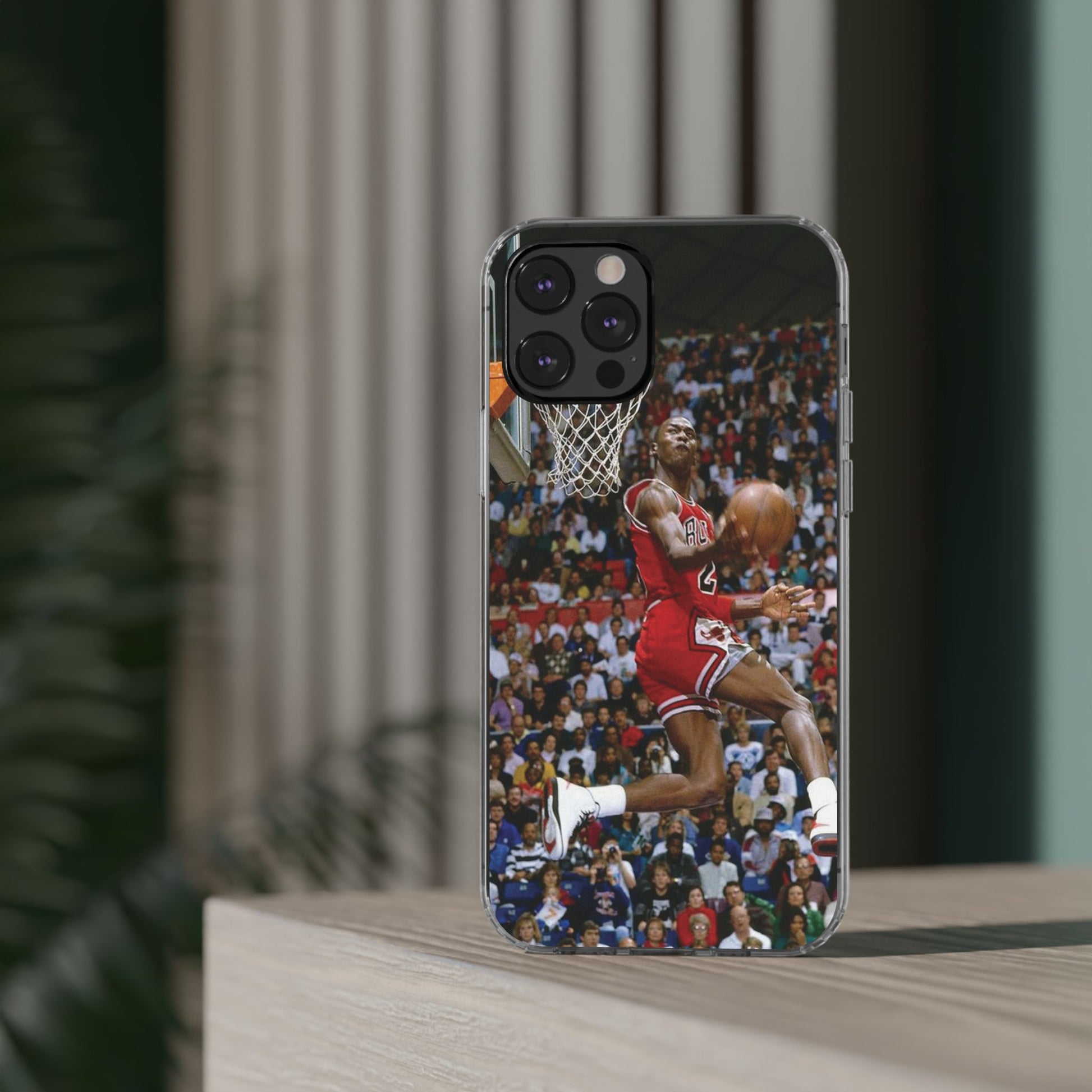 Vintage Jordan Dunk themed Basketball Inspired design Clear Phone Cases