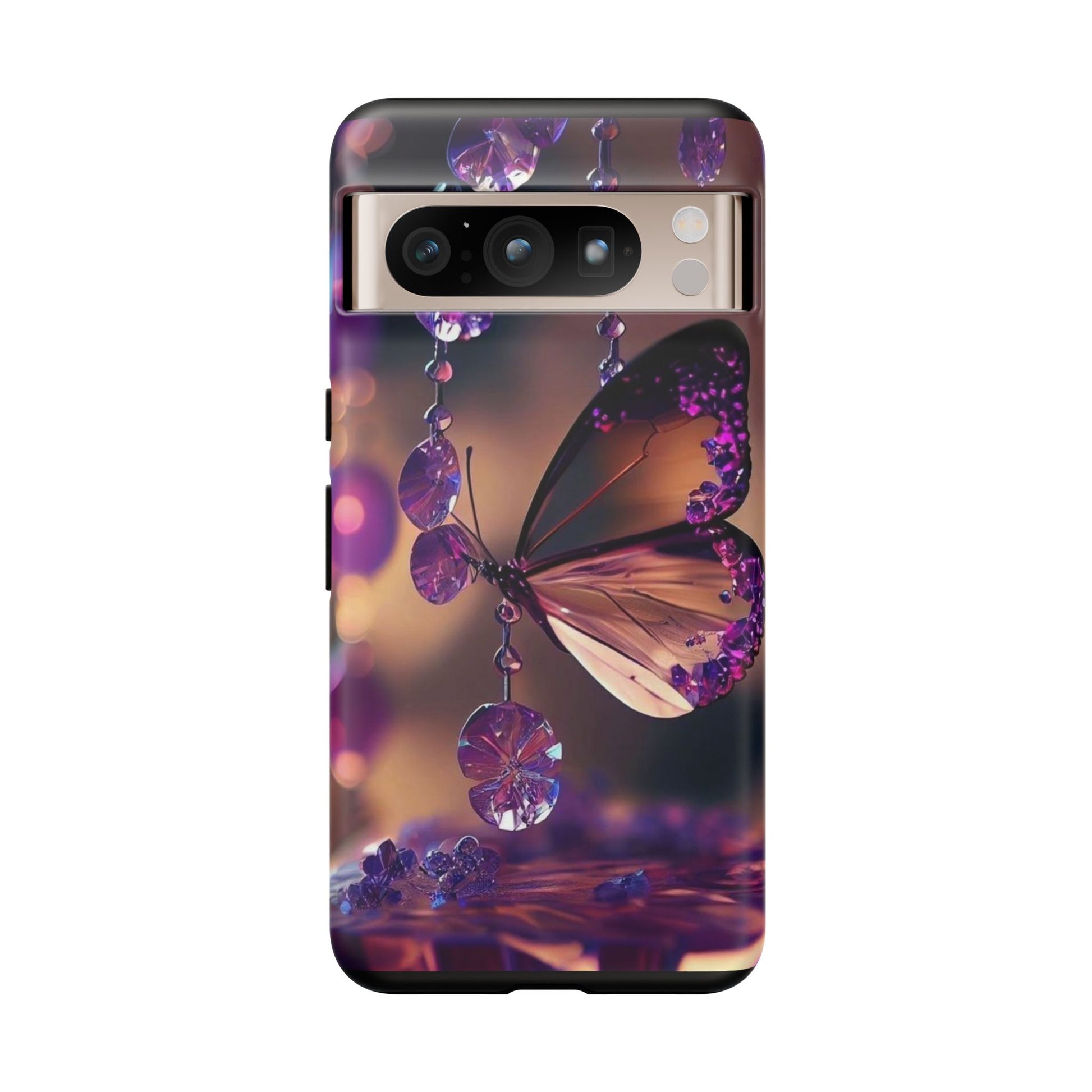 Purple Butterfly Tough Cases for iPhones, Samsung, and Pixel