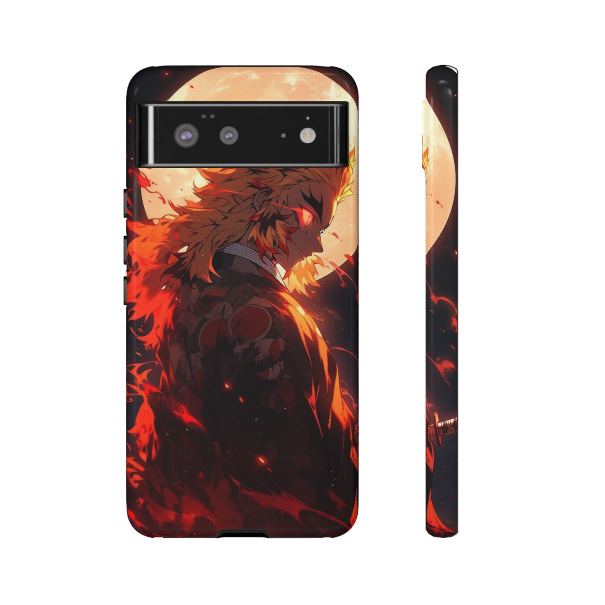 Demon Sl;ayer Rengoku Anime Phone Case, Tough Cases for iPhones, Samsung, and Pixel