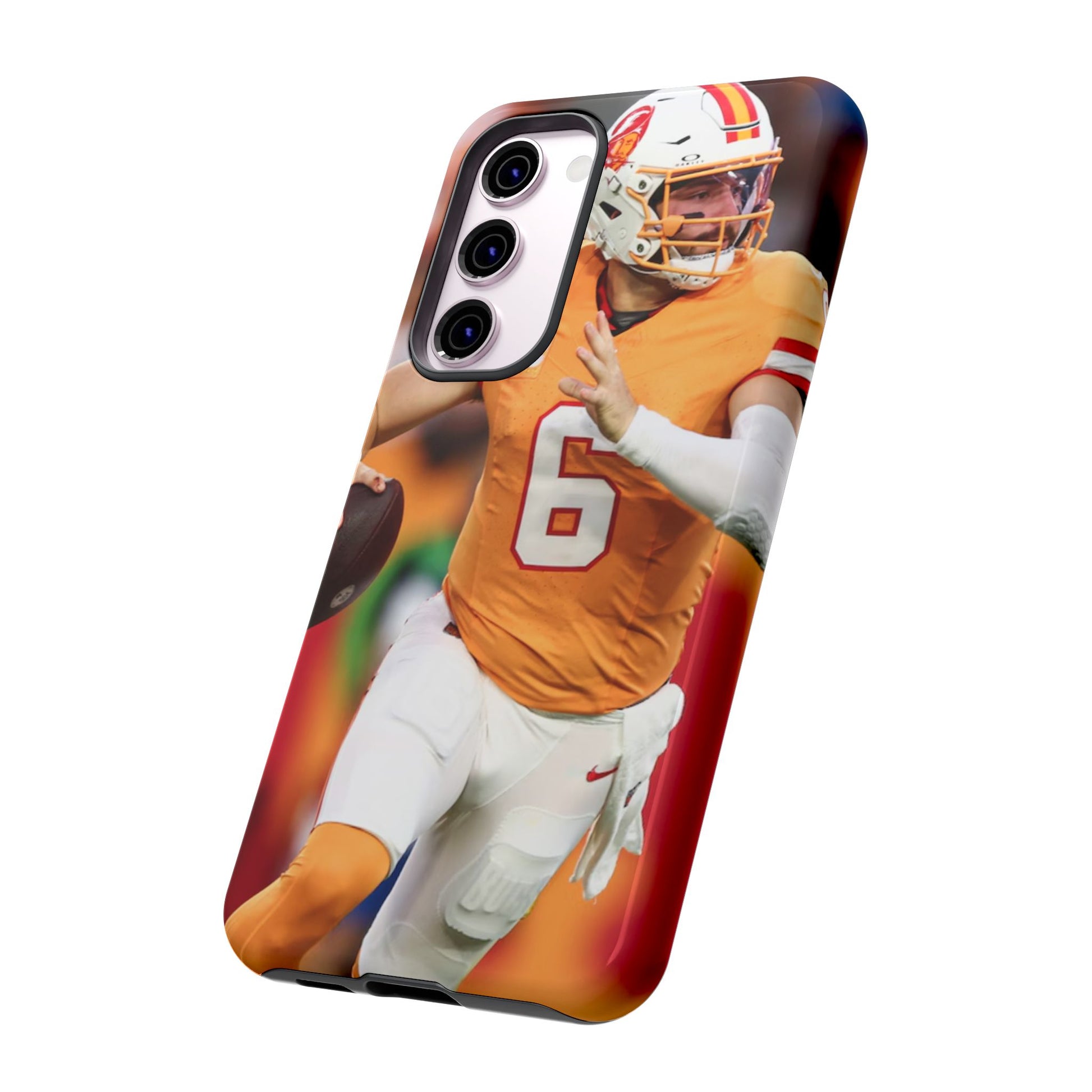 Tampa Bay Buccaneers Baker Mayfield Football Tough Cases for iPhones, Samsung, and Pixel