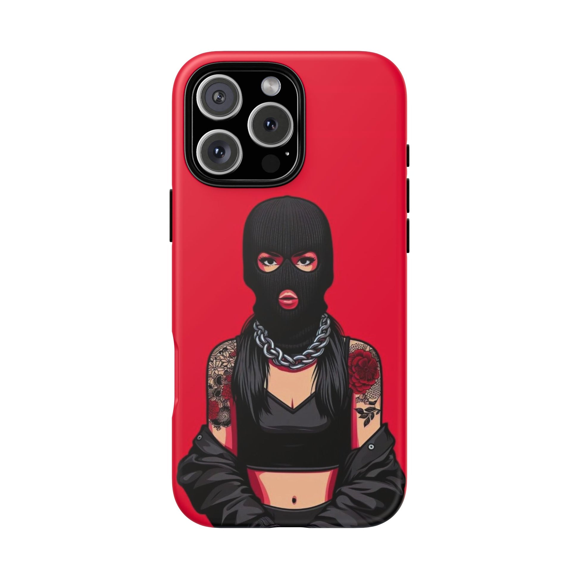 Thug Girl Red Design Tough Cases for iPhones, Samsung, and Pixel